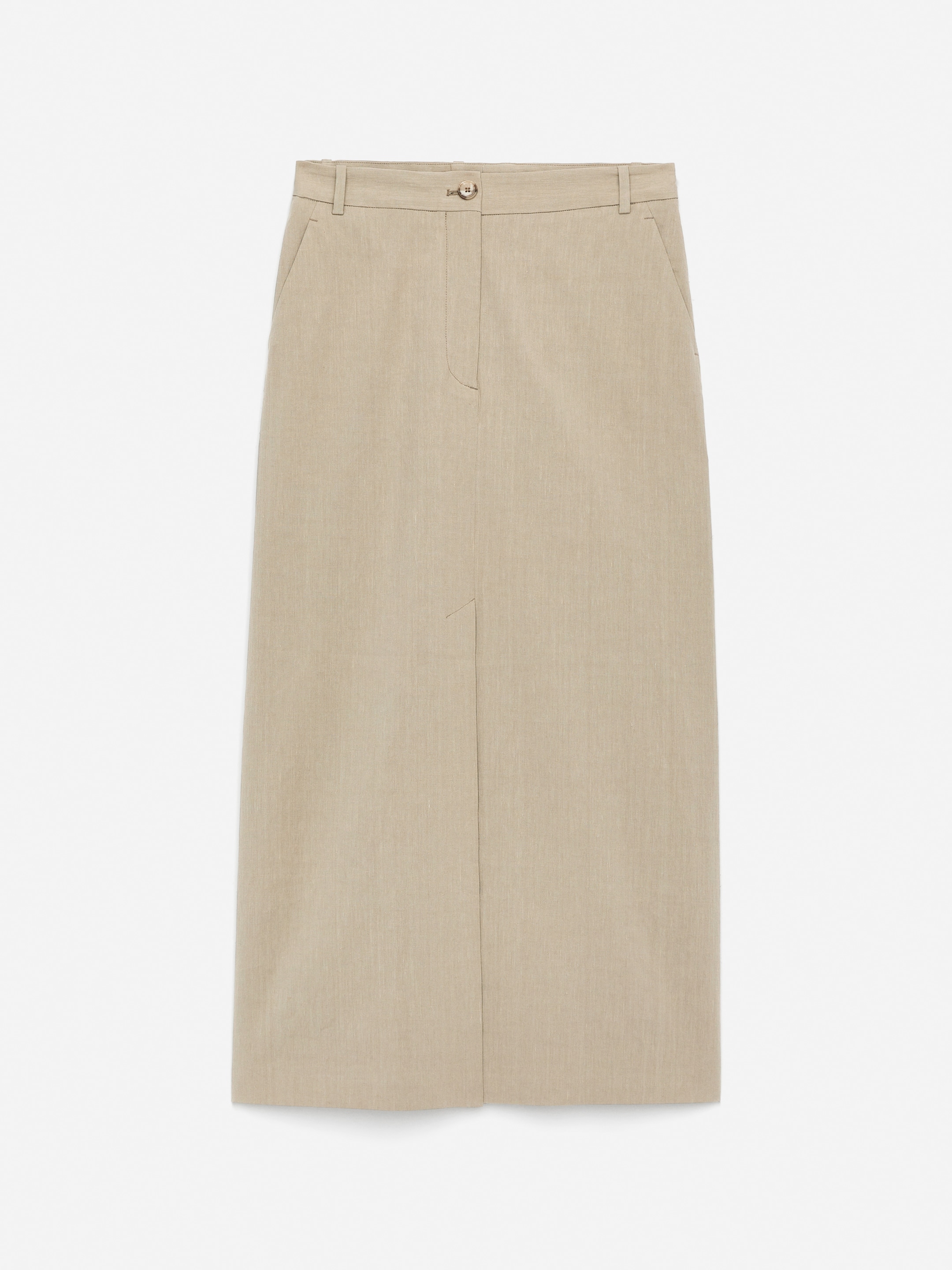 Ver imagen más grande: Falda de lino y algodón - Topo - MUJER | H&M ES 1