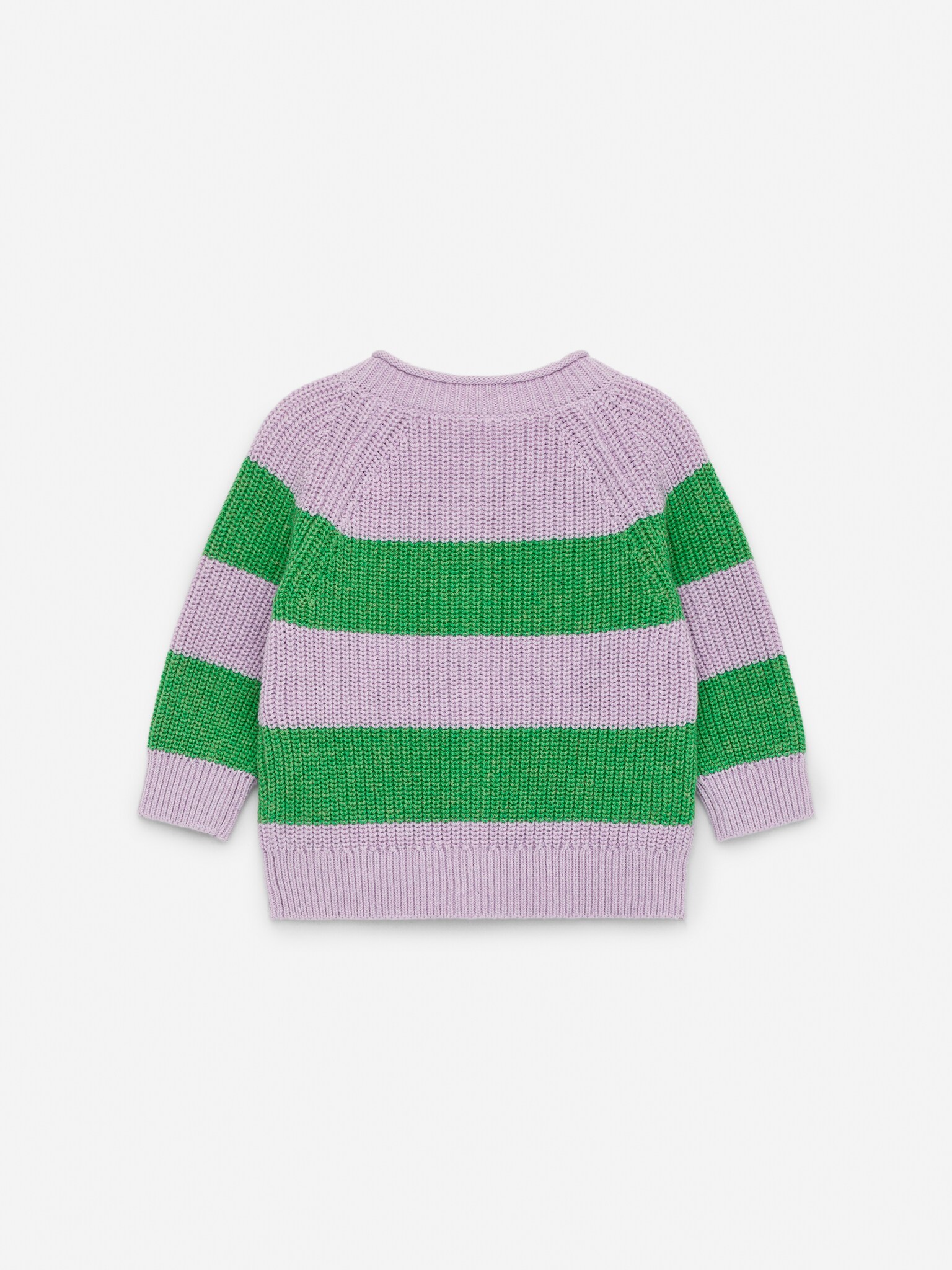 Baumwollstrickjacke - Flieder/Grün - 2