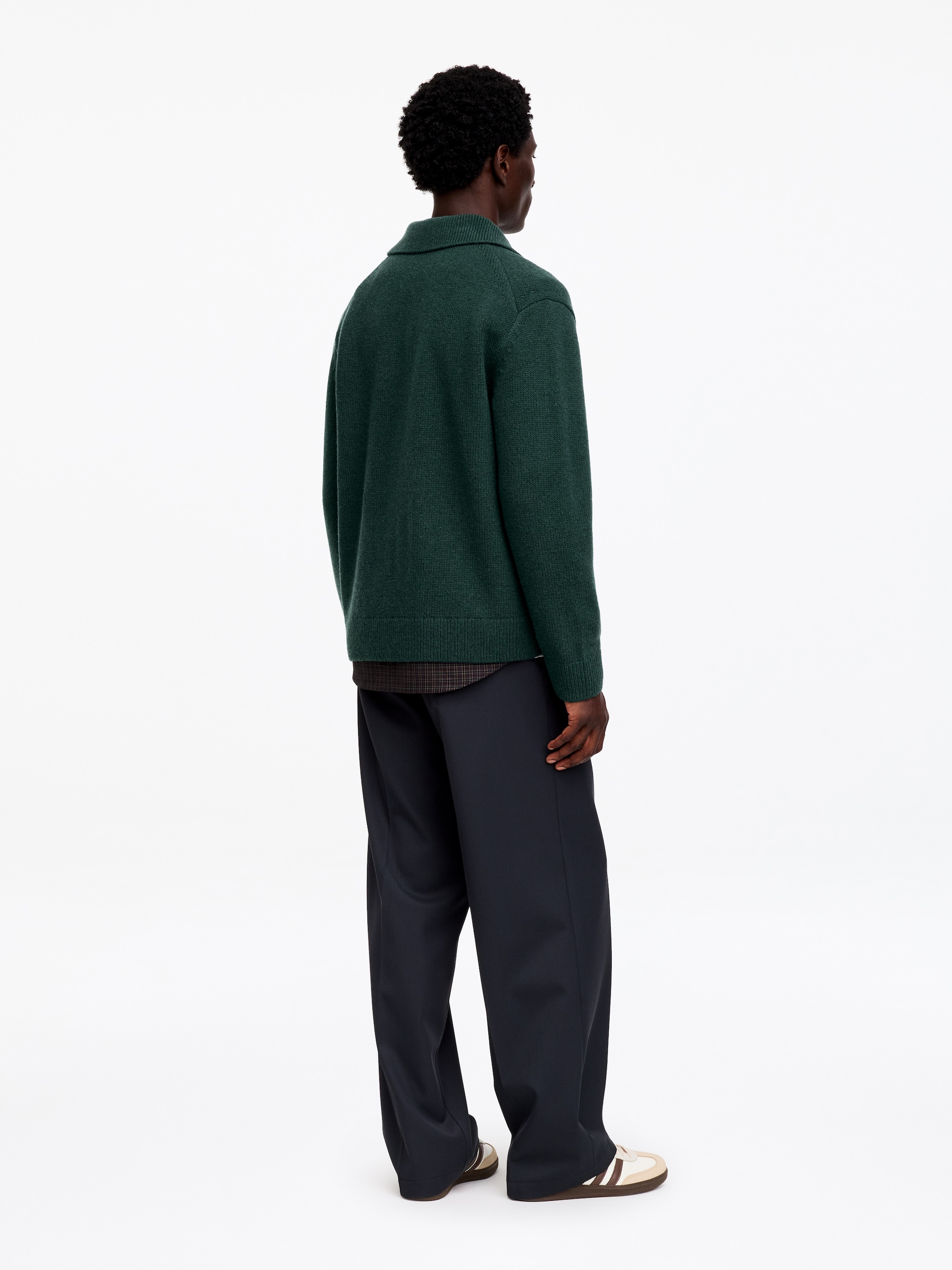 Zip Wool Cardigan - Forest Green - Regular fit - men - StillMedia/Lookbook - 4
