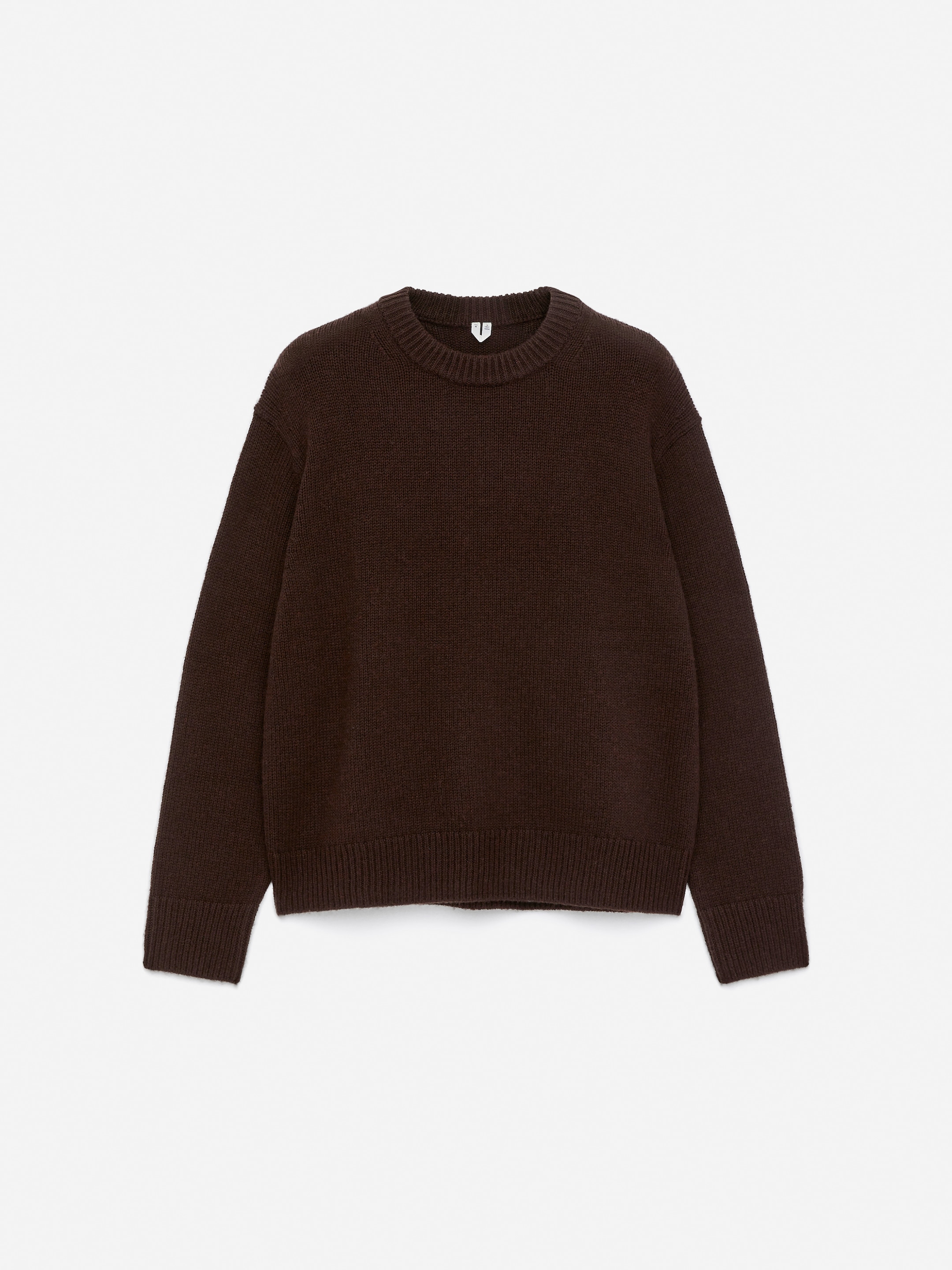 Heavy Knit Wool Jumper-#4B3939-16488