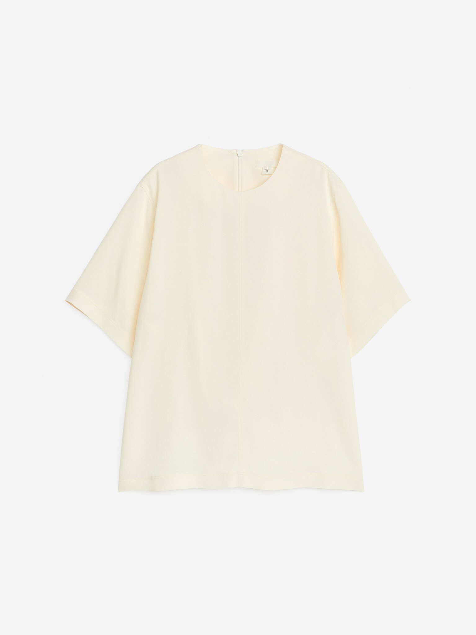 T-shirt med lynlås på ryggen - Hvid