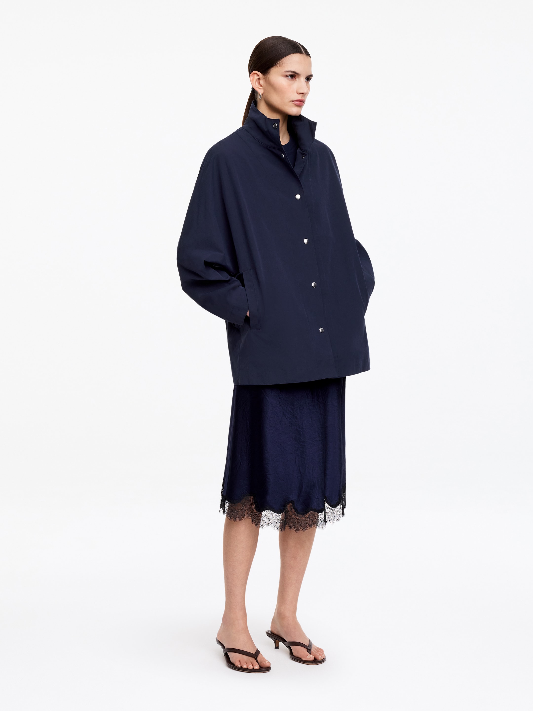 Oversized Shell Jacket - Dark Blue - Oversized - Women - StillMedia/Lookbook - 2