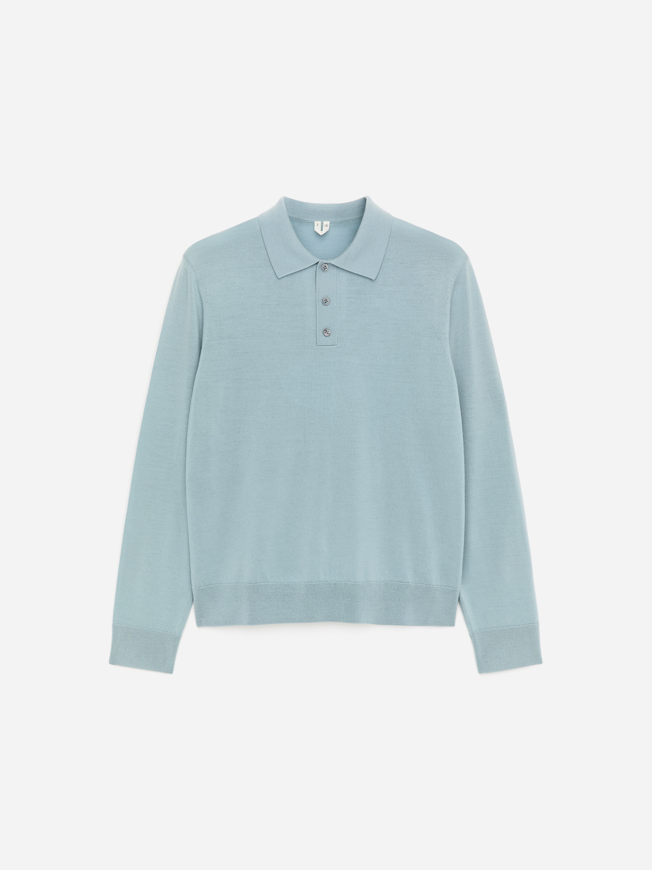 Merino Polo Jumper - Light Blue/Dark Blue/Grey Melange/Dark Green/Dark Brown
