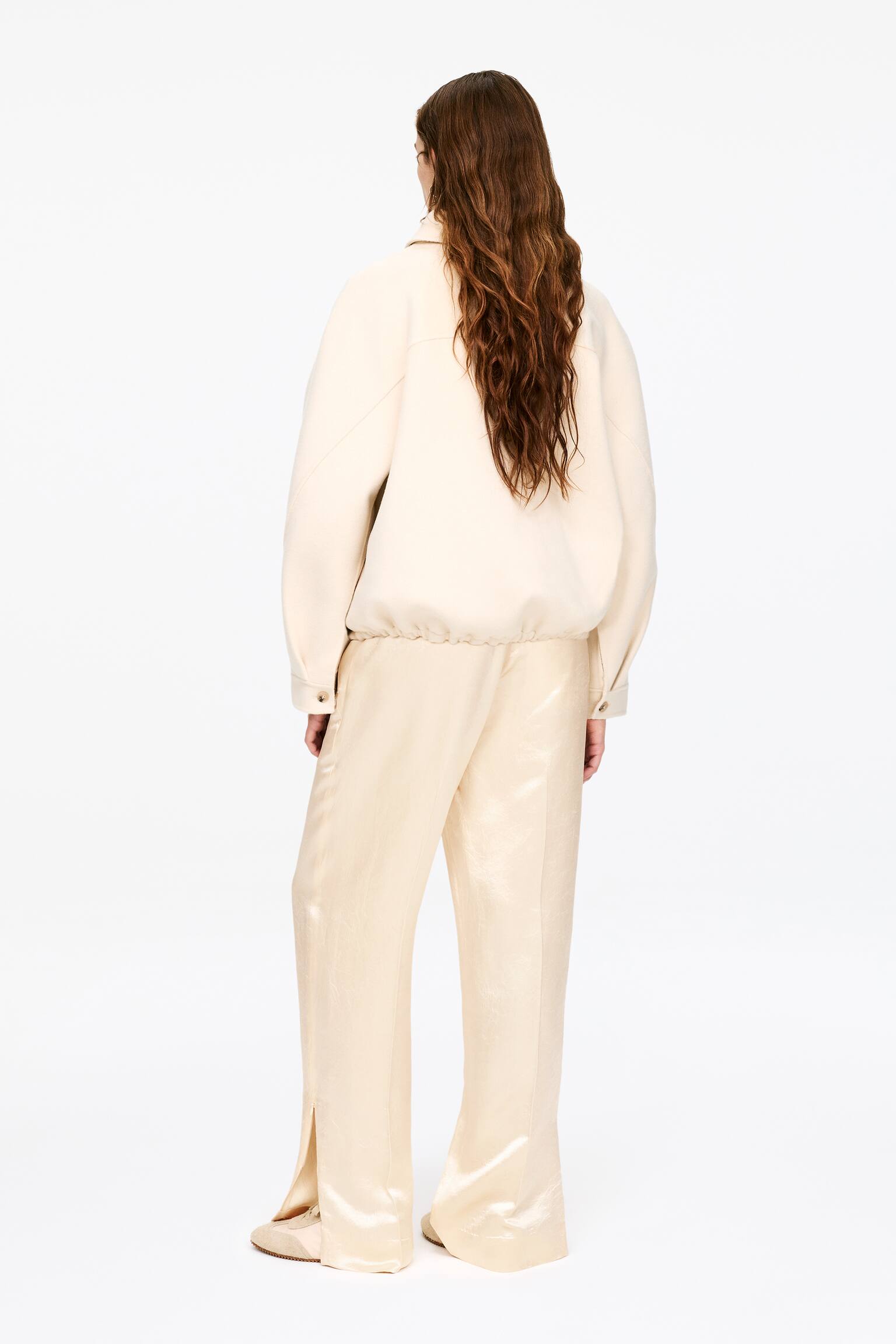 Pantalon en satin - Beige clair - 5