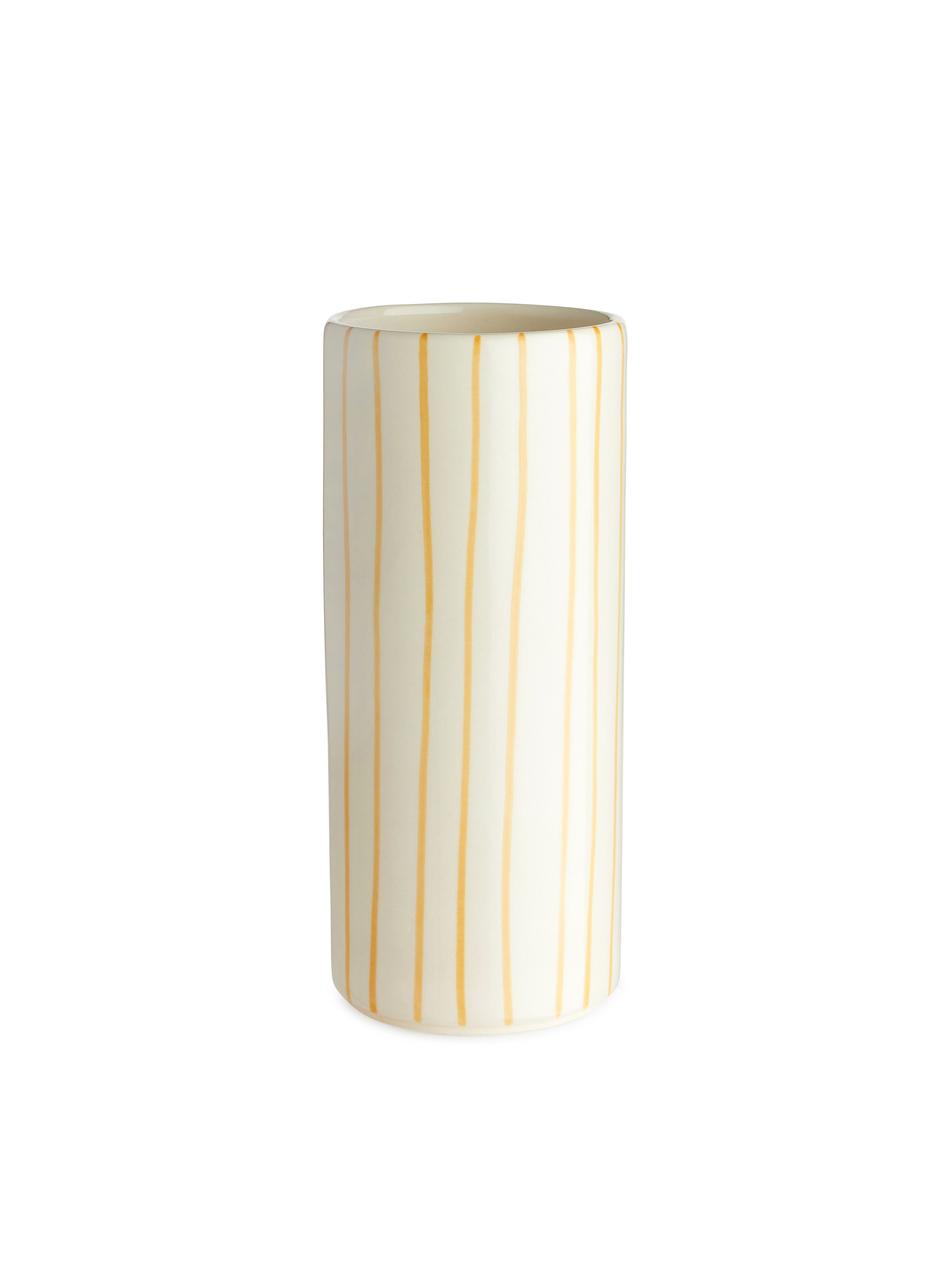 Näytä suurempi kuva: Kivikeraaminen maljakko 23 cm - Luonnonvalkoinen/keltainen - Home All | H&M FI 1