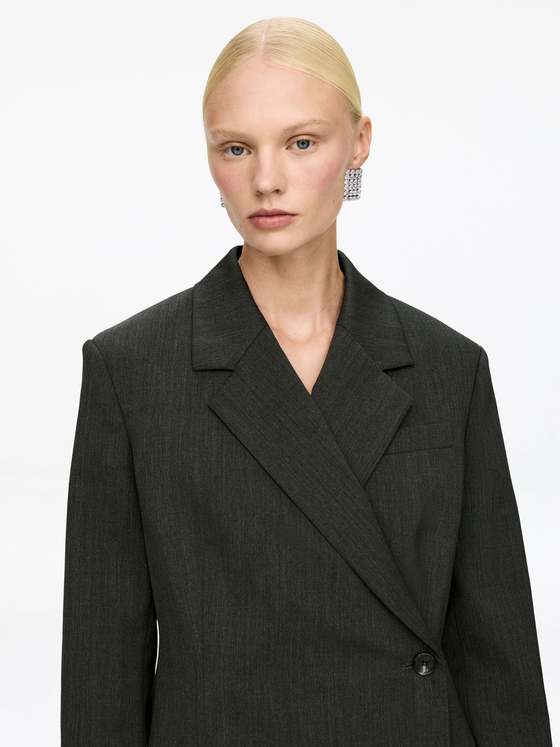 Rhinestone Earrings - Silver - Women - StillMedia/Lookbook - 3