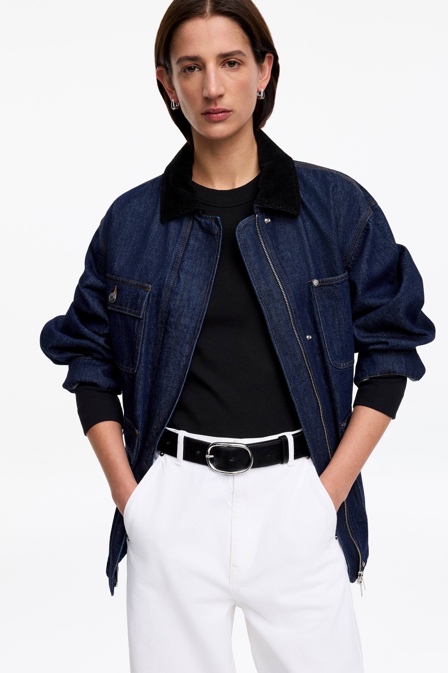 Ribbad topp - Svart/Vit/Röd - 5