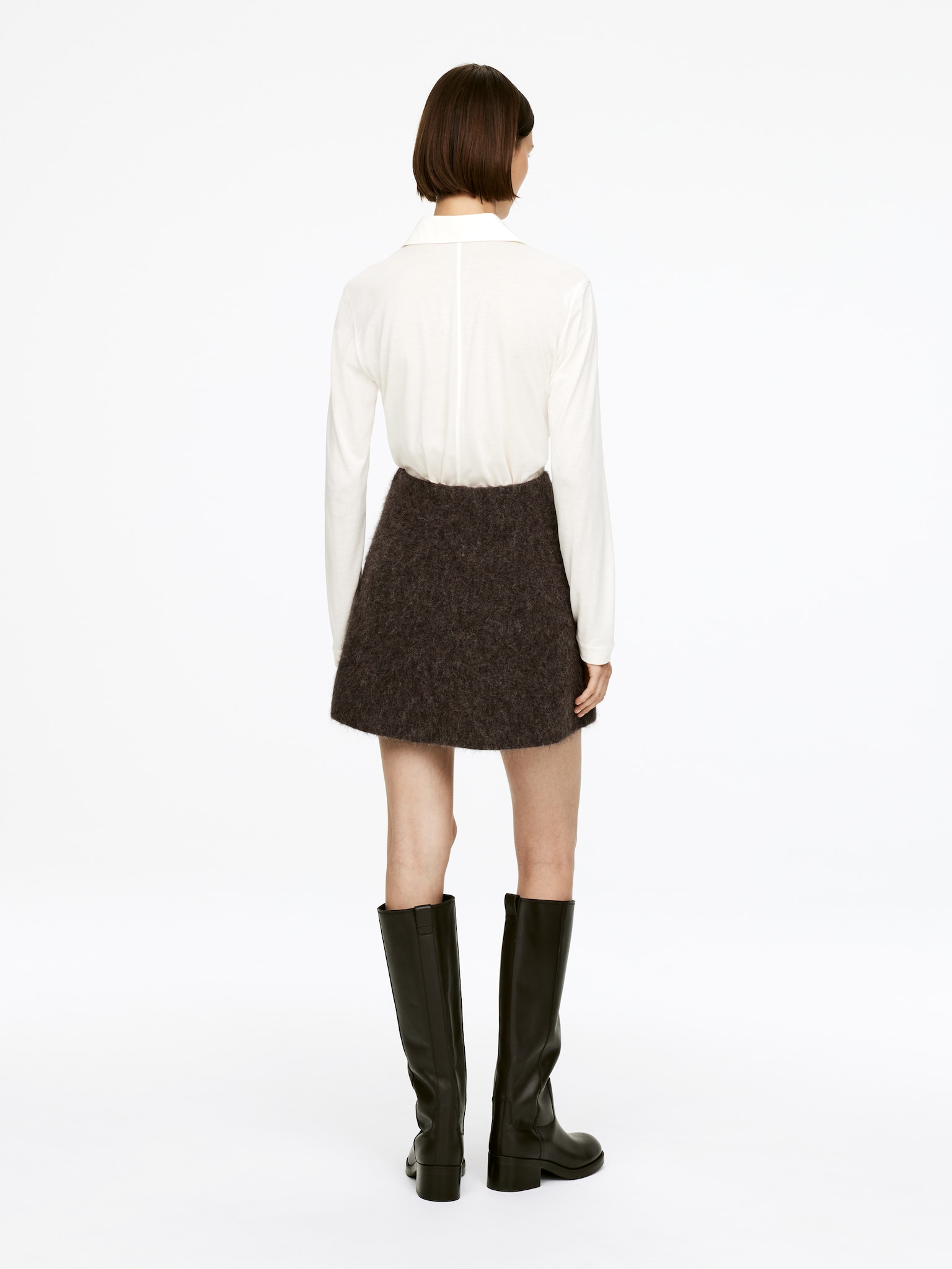 Alpaca-Wool Blend Skirt - Braun - 5