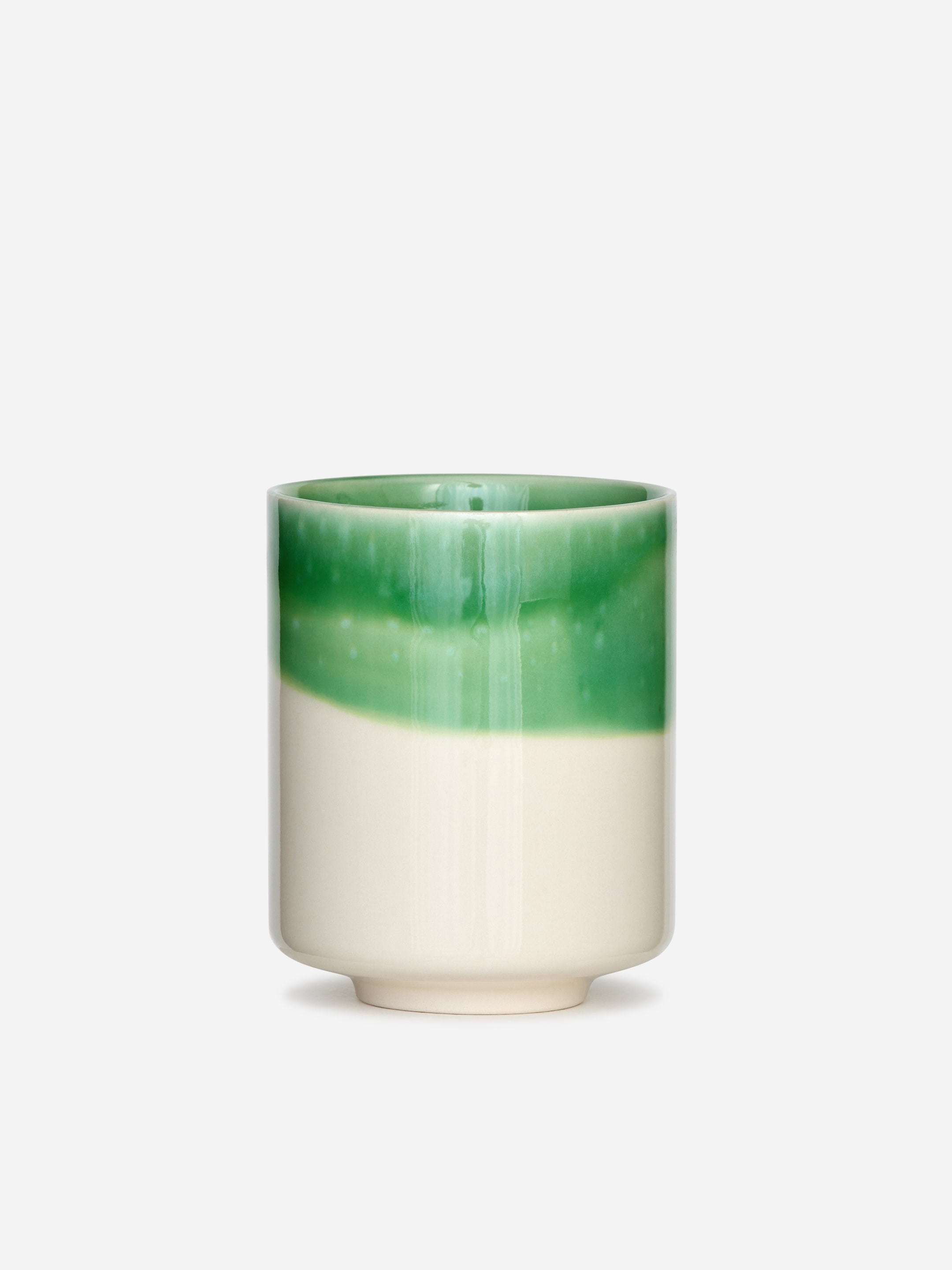 Lot de 2 tasses en grès - Blanc cassé/Vert trempé - Maison et décoration - StillMedia/DescriptiveStillLife - 1