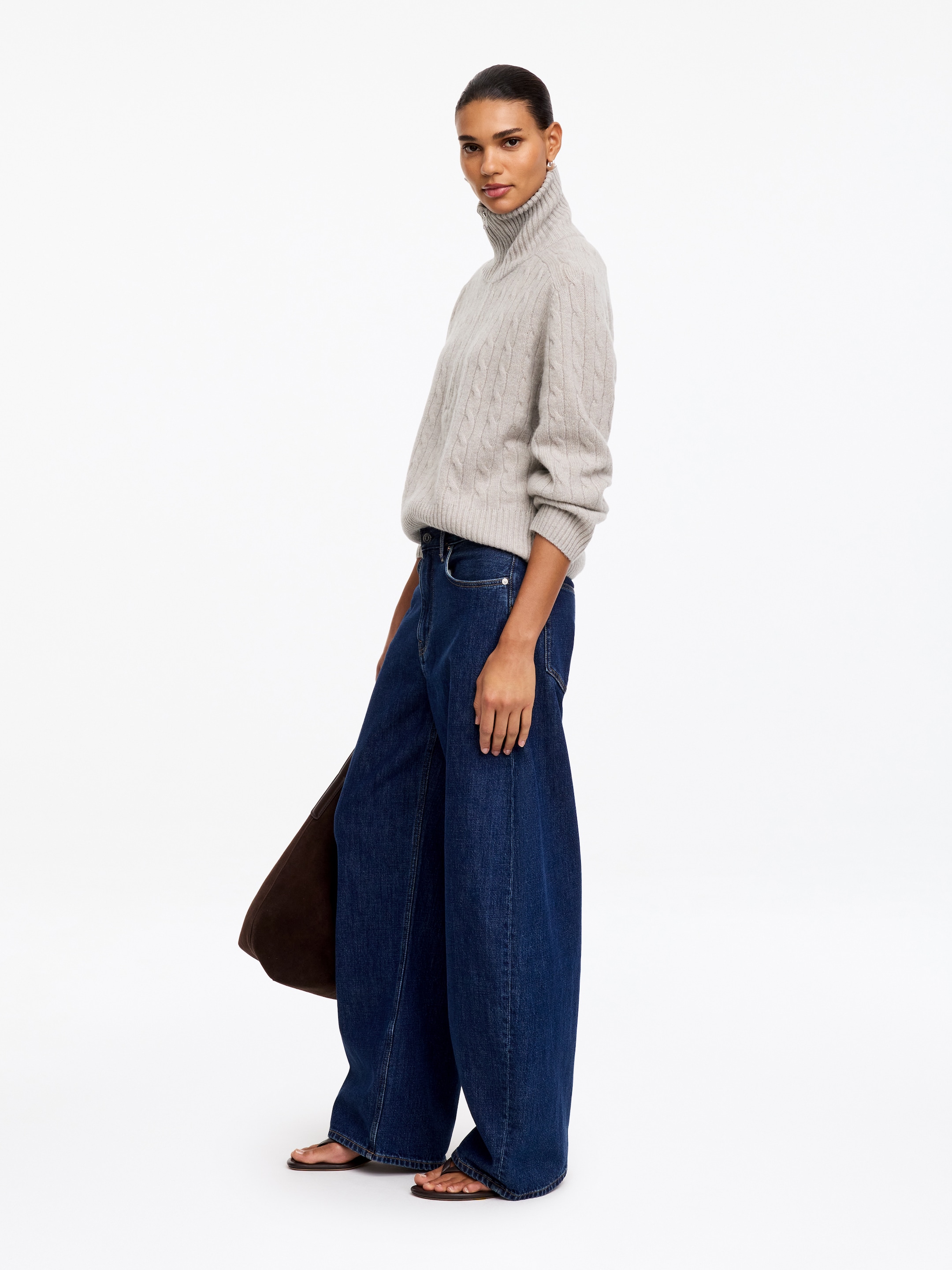 Half-Zip Cashmere Jumper - Light Mole - Loose fit - women - StillMedia/Lookbook - 6