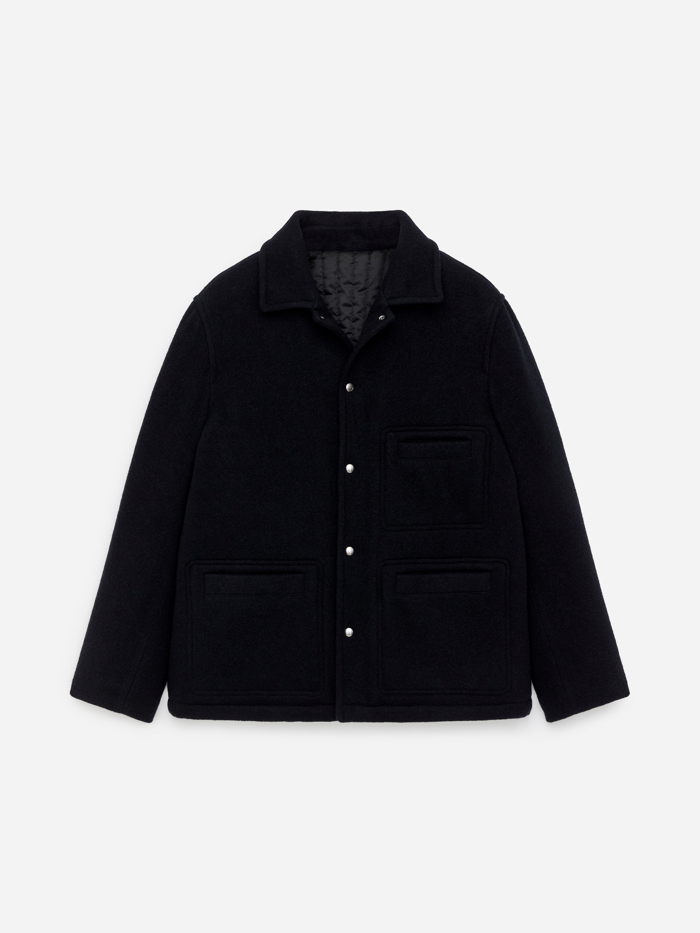 Wool Blend Jacket-Blue-17370