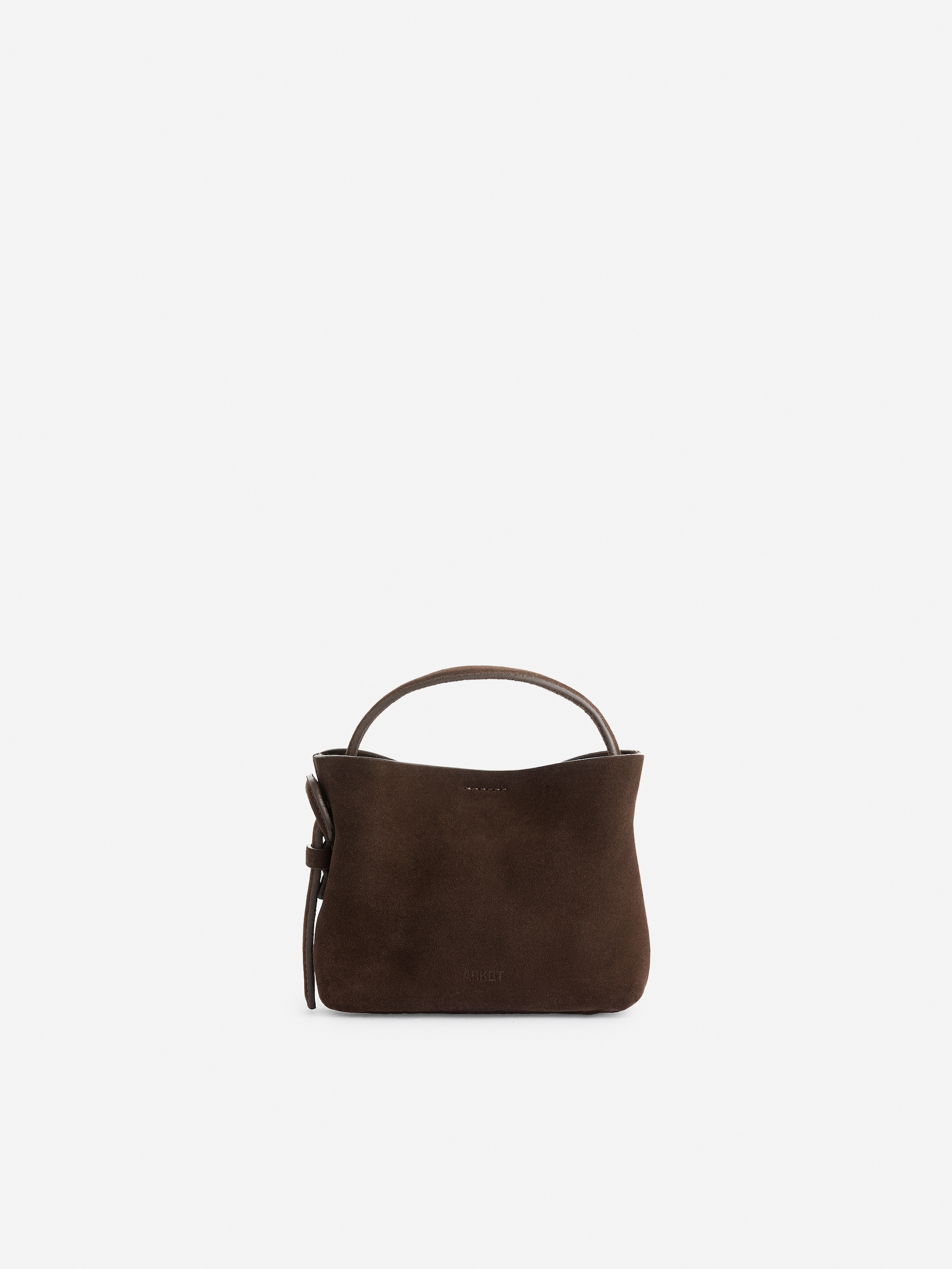 Borsa a tracolla in pelle scamosciata-#52453E-12652