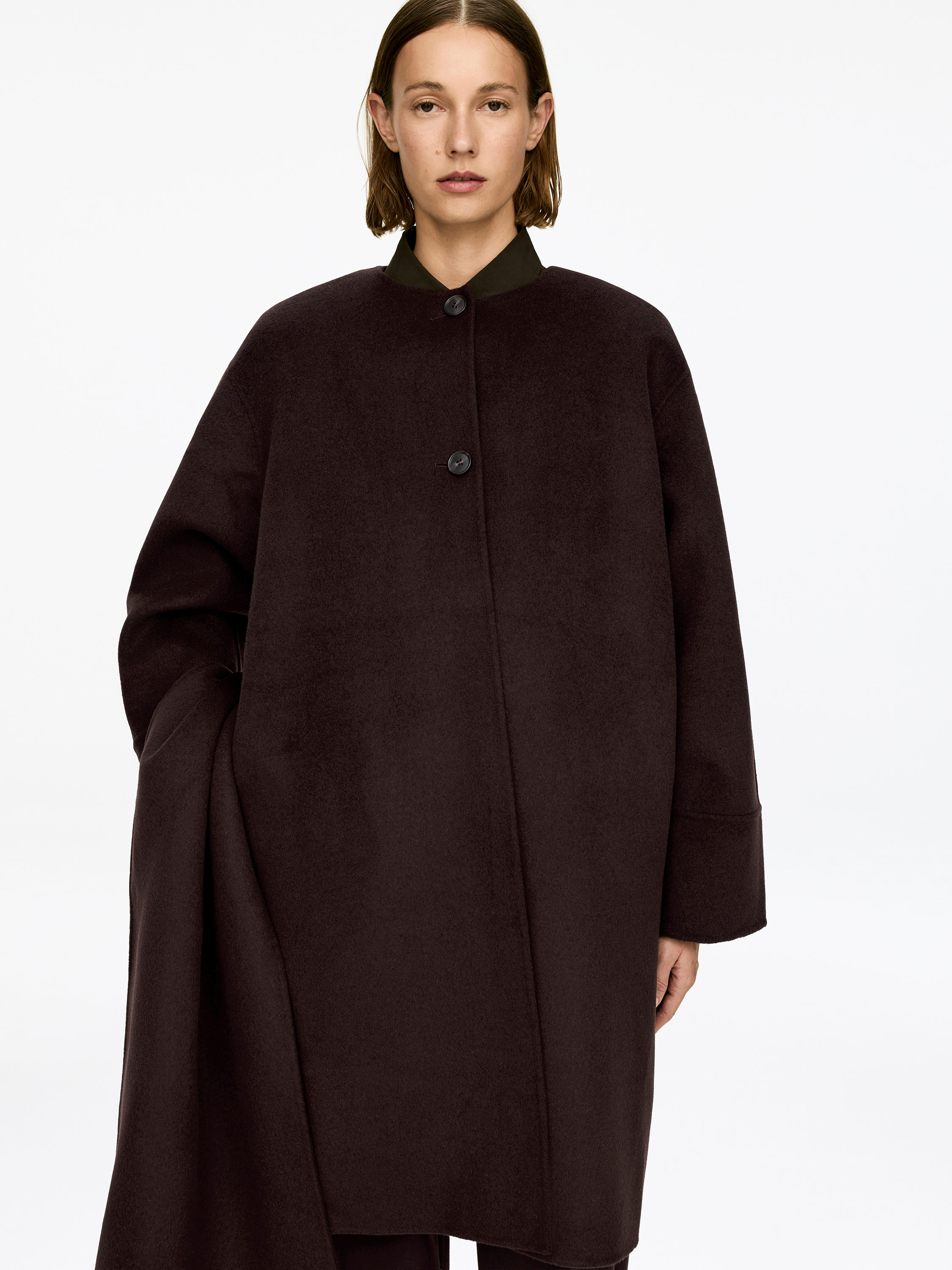 Cape Doublé Coat - Dark Brown - Regular fit - Women - StillMedia/Lookbook - 7