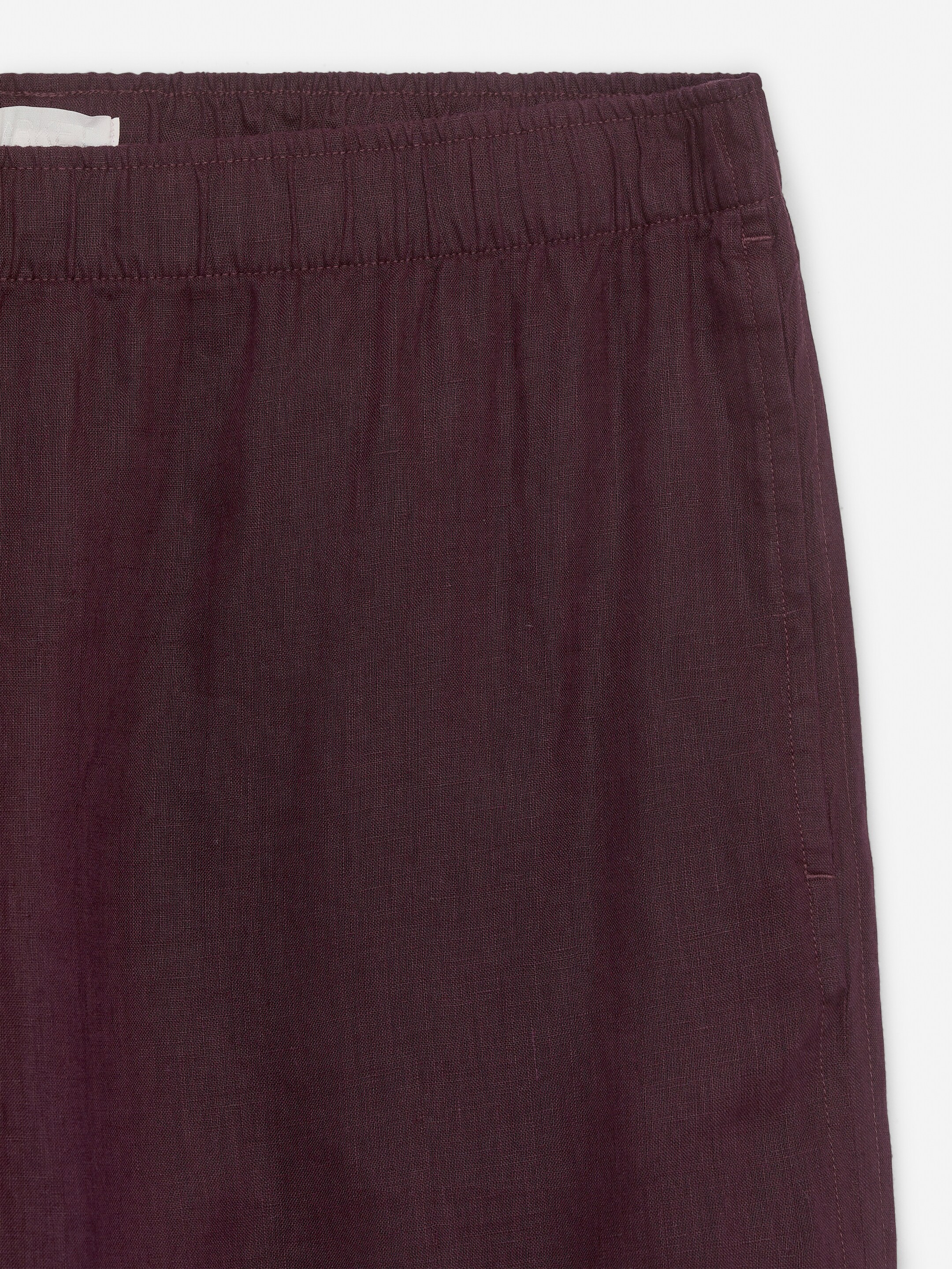 Linen Trousers - Dark Purple - Relaxed fit - Women - StillMedia/DescriptiveDetail - 1