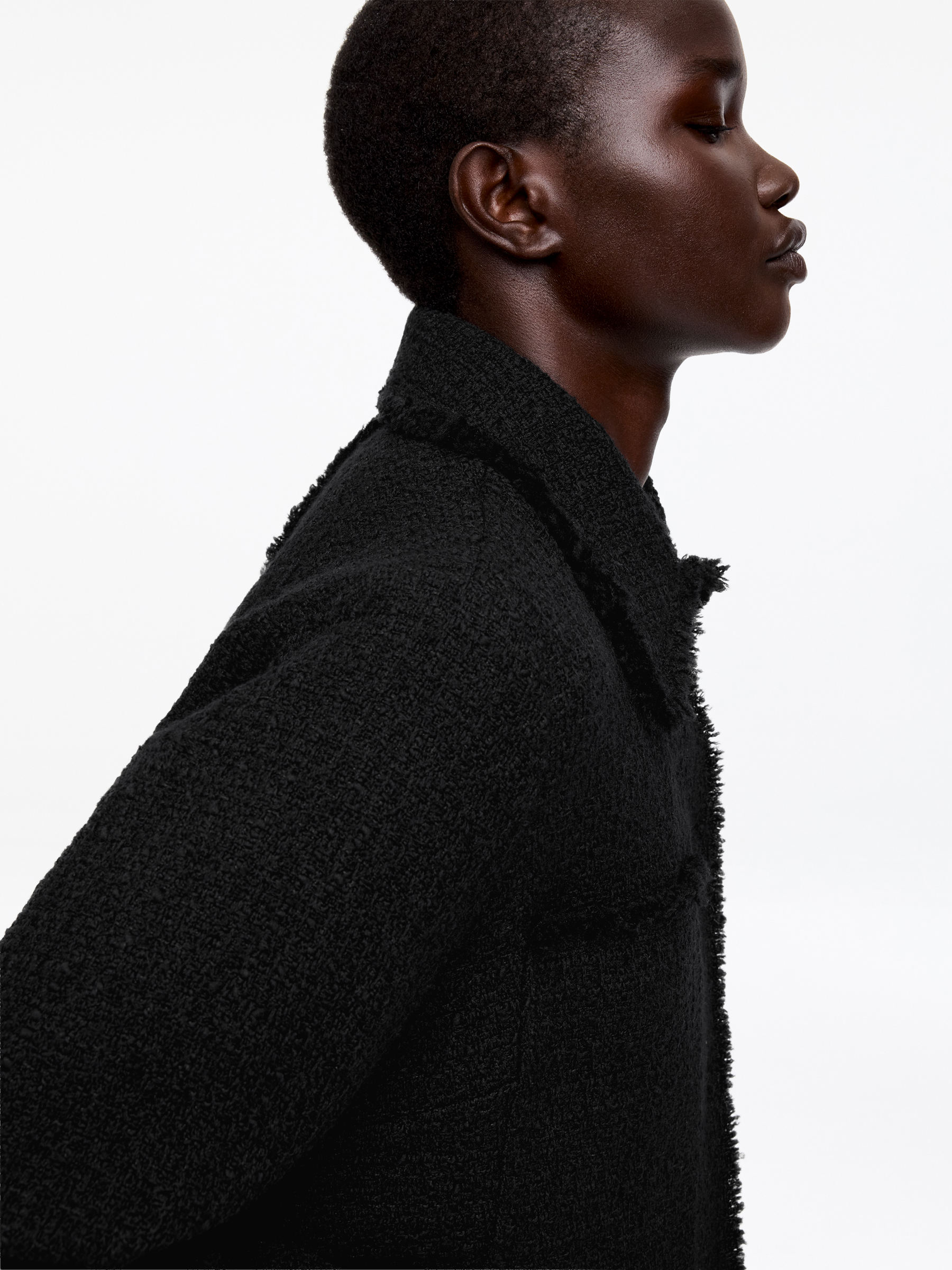 Chaqueta de bouclé en mezcla de lana - Negro - Corte relajado - Women - StillMedia/Lookbook - 5