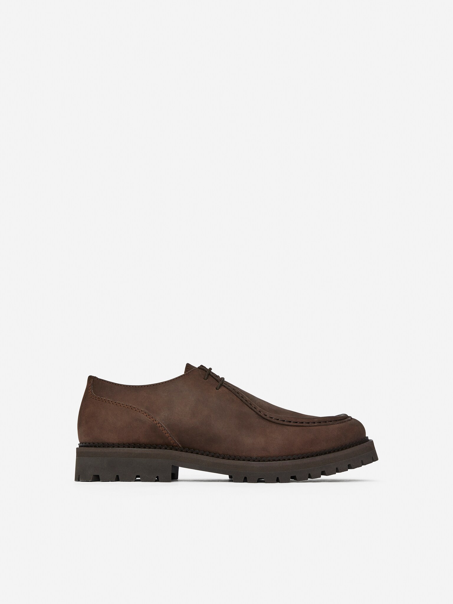 Moc-Toe Leather Shoes - Dark Brown/Fekete - 1