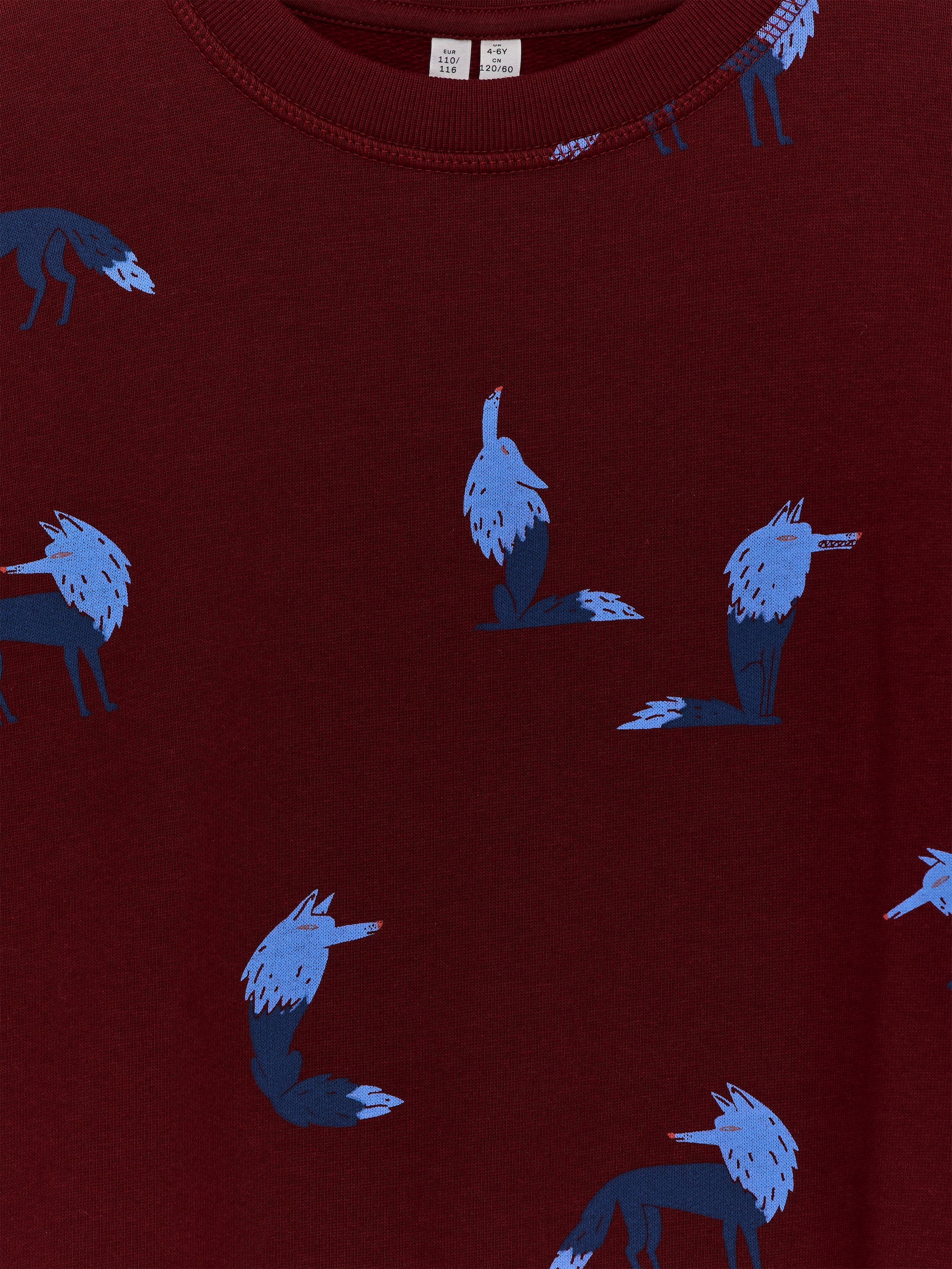 Relaxed Sweatshirt - Burgundy/Wolves - Relaxed fit - children - StillMedia/DescriptiveStillLife - 1