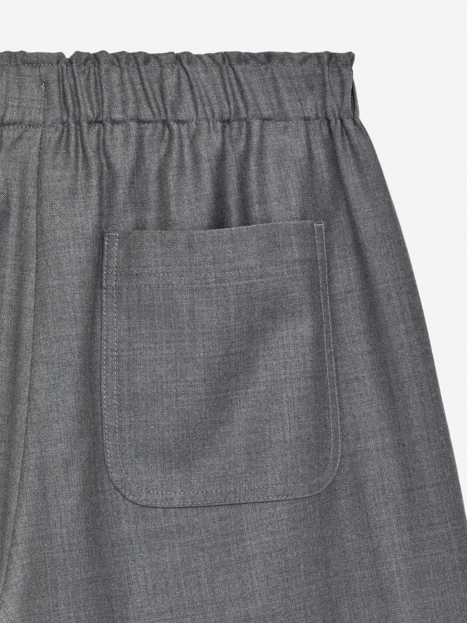 Drawstring Flannel Trousers - Dark Grey - 6