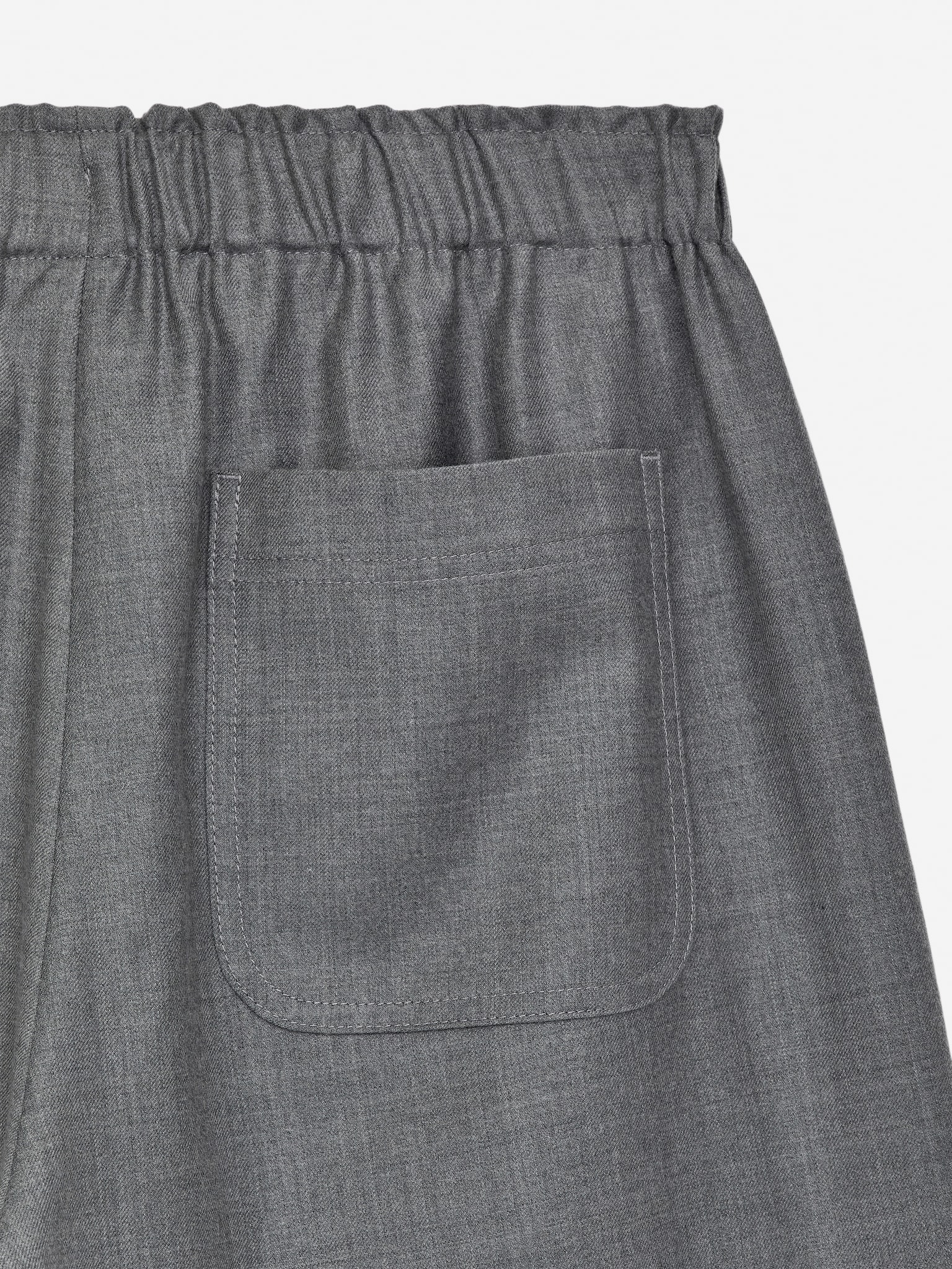 Drawstring Flannel Trousers - Dark Grey - 3
