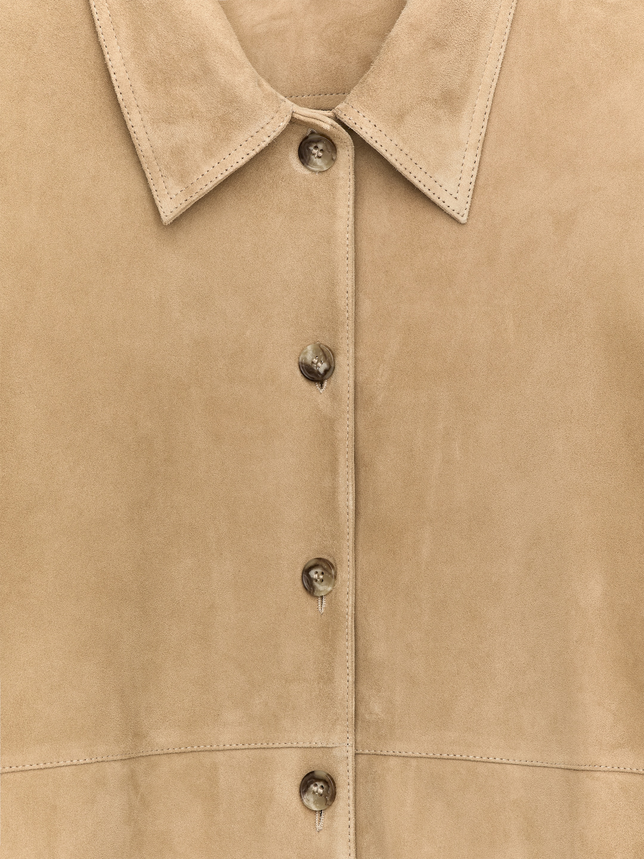 Suede Shirt - Beige - Regular fit - Women - StillMedia/DescriptiveStillLife - 1