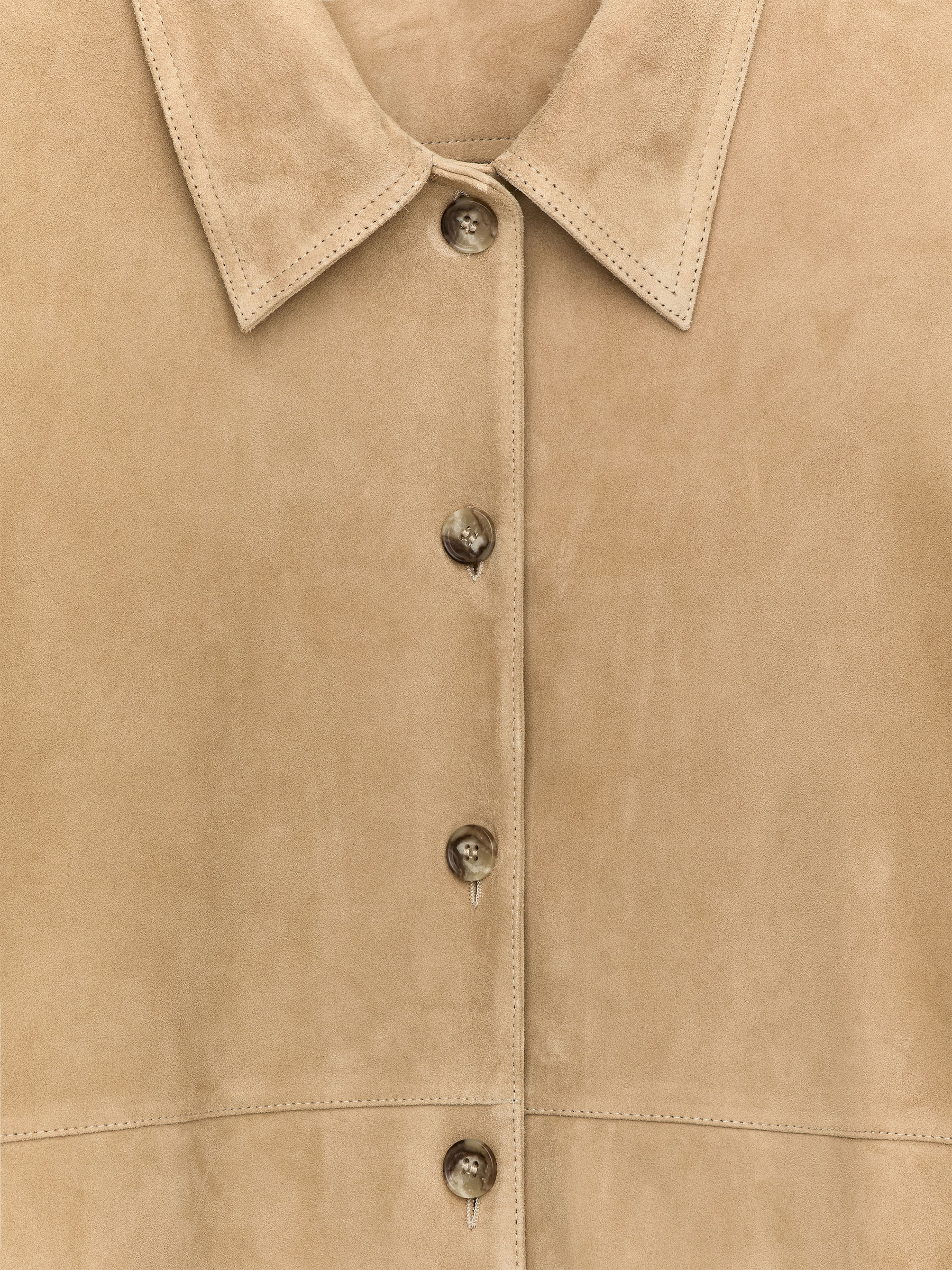 Suede Shirt - Beige - Regular fit - Women - StillMedia/DescriptiveStillLife - 1