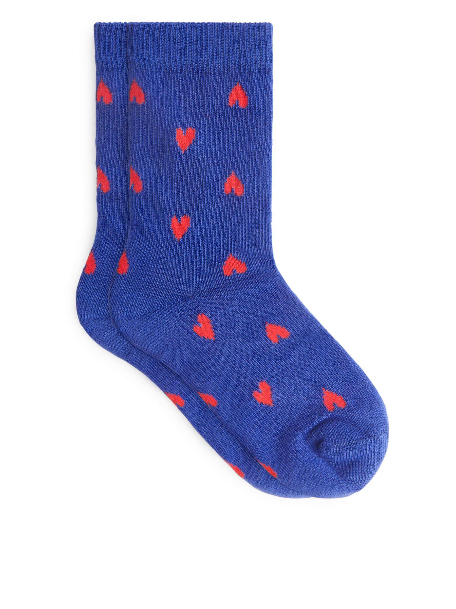 Jacquard-Socken, 2er-Pack - Blau/rote Herzen - Kinder - StillMedia/DescriptiveStillLife - 1