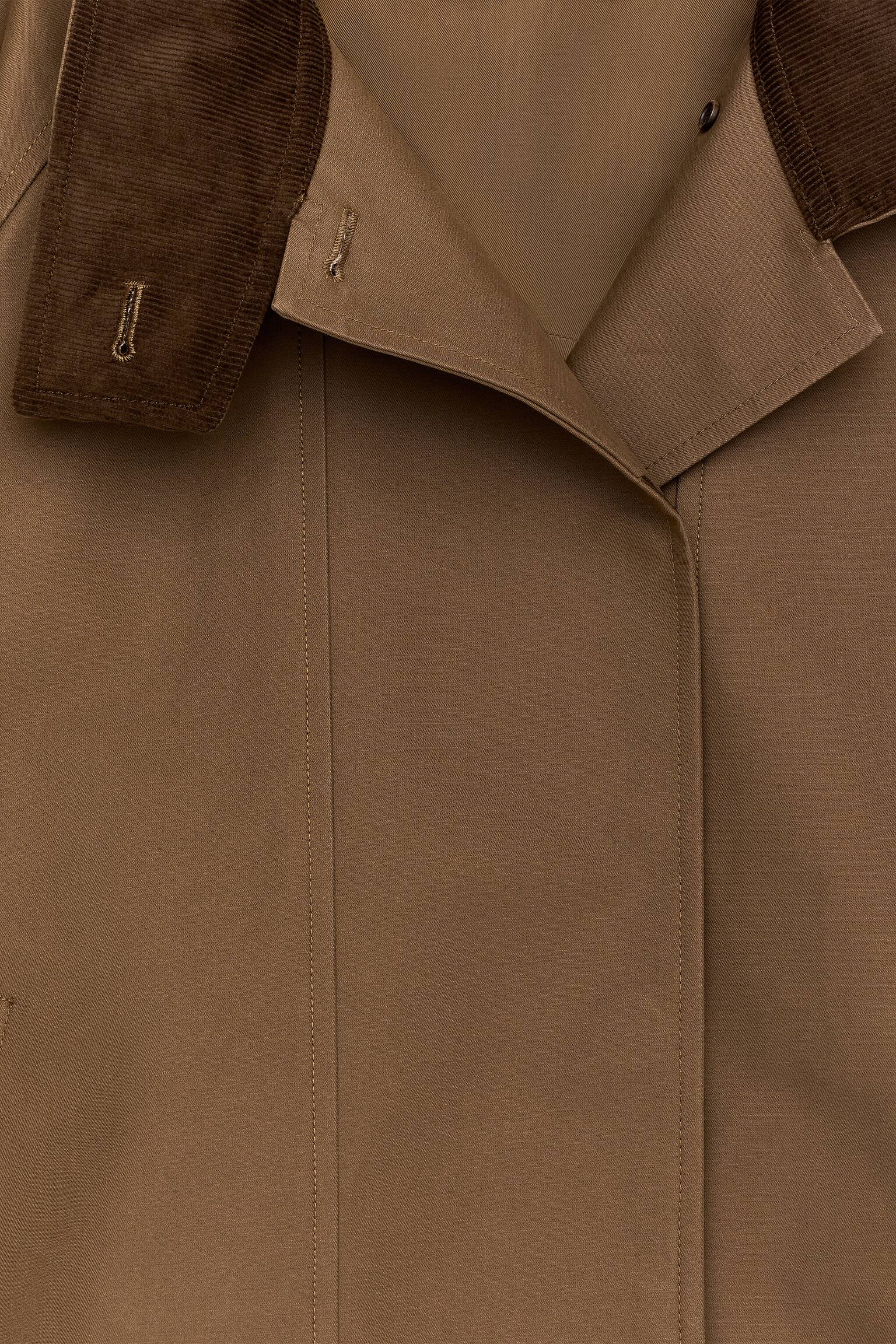 Jachetă cu guler din catifea reiată - Maro/Negru - 6