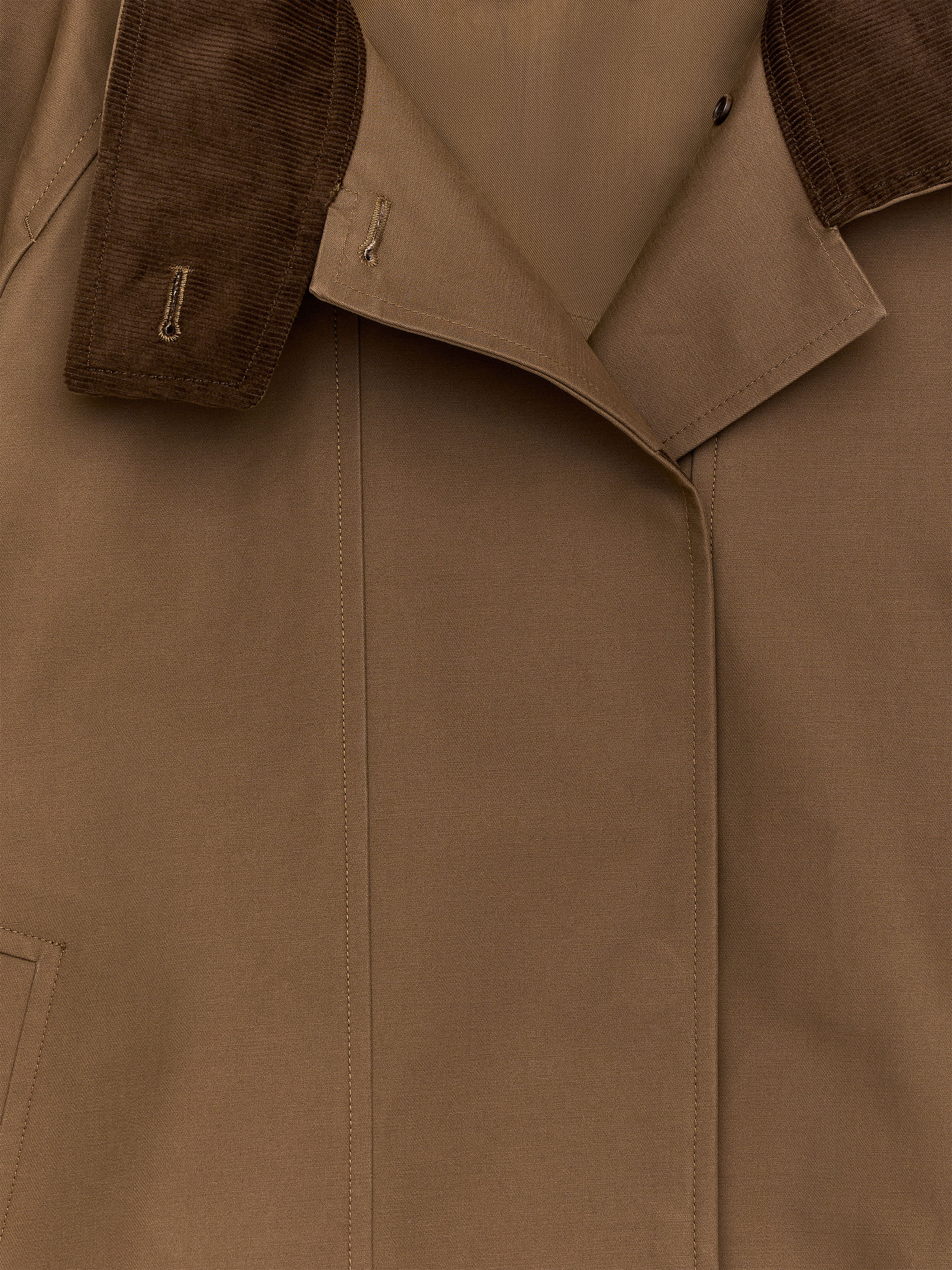 Kurtka ze sztruksowym kołnierzem - Brązowy - Luźny fason - Women - StillMedia/DescriptiveDetail - 2