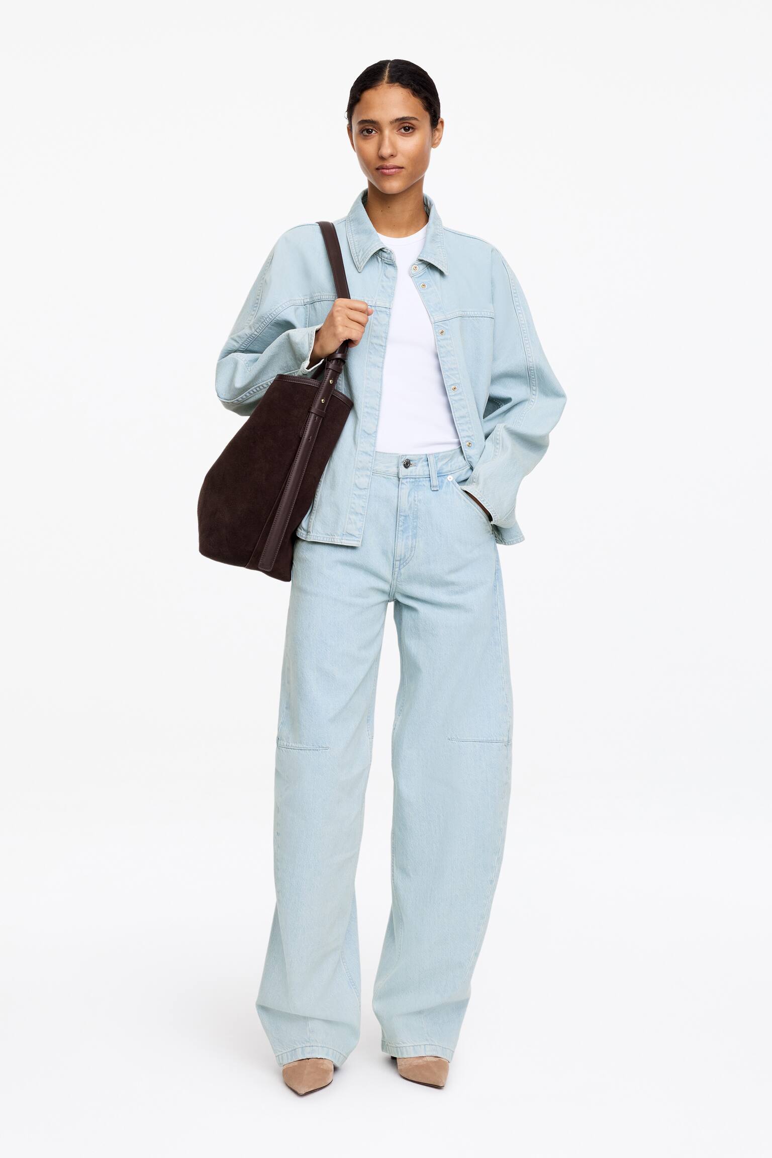 Luźne jeansy typu barrel PINE - Jasnoniebieski/Ciemnoniebieski - 6