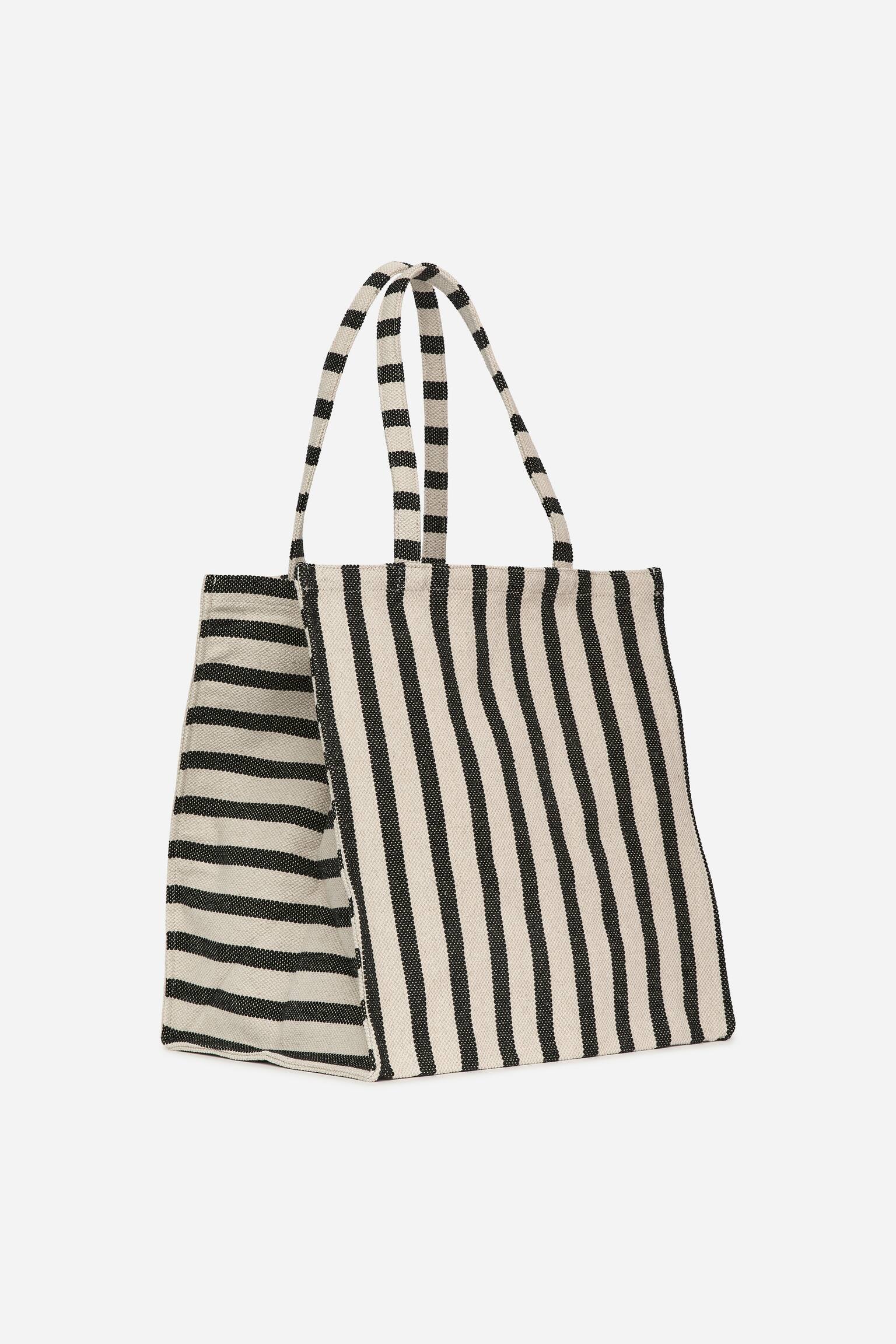 Vászontáska-Fekete/Törtfehér - 5