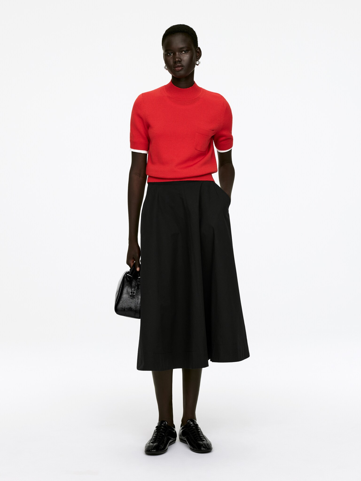 Cotton Circle Skirt - Black
