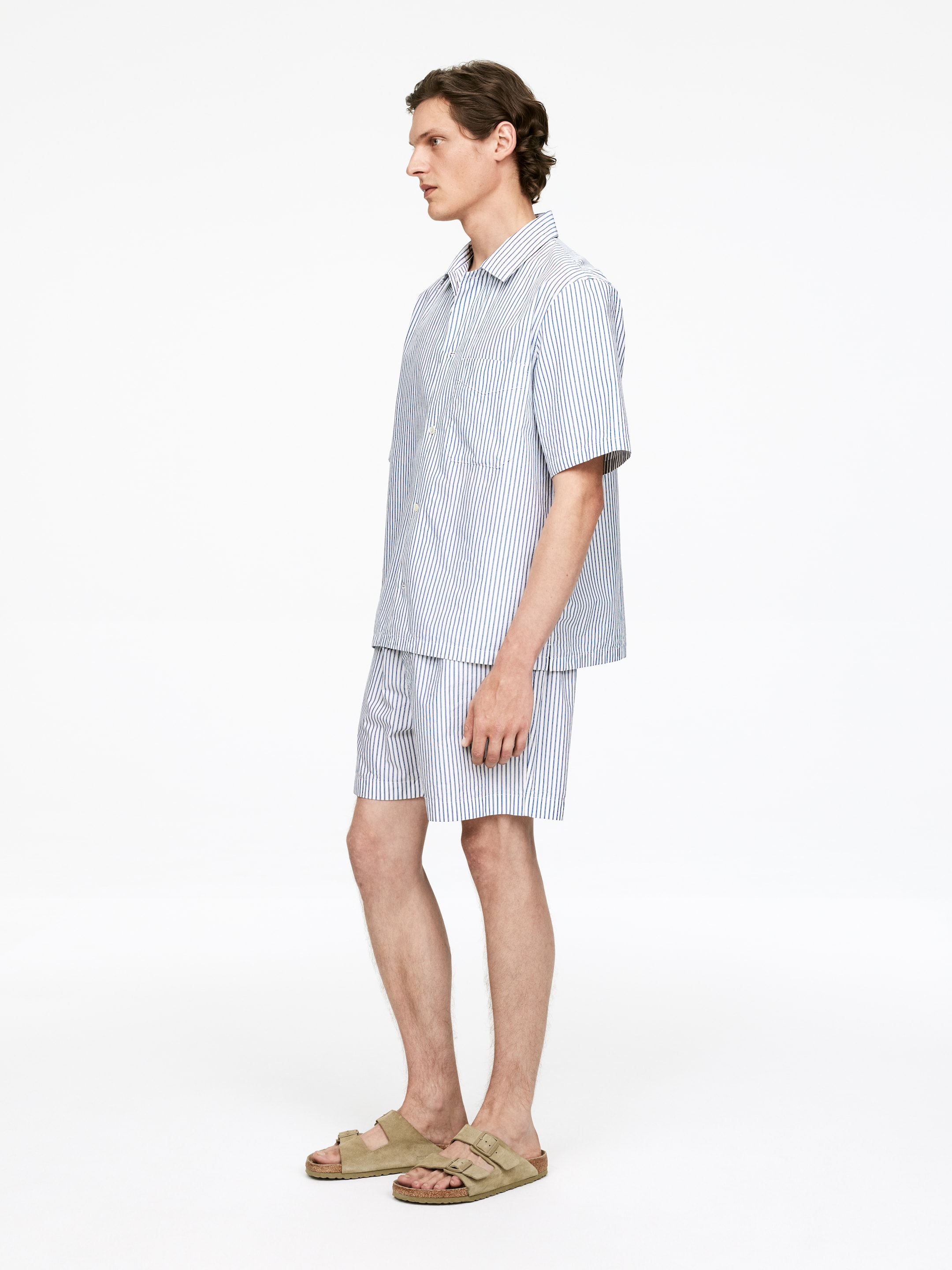 Zobrazit větší obrázek: Pyžamová košile z popelínu - Bílá/Modrá - MUŽI | H&M CZ 4