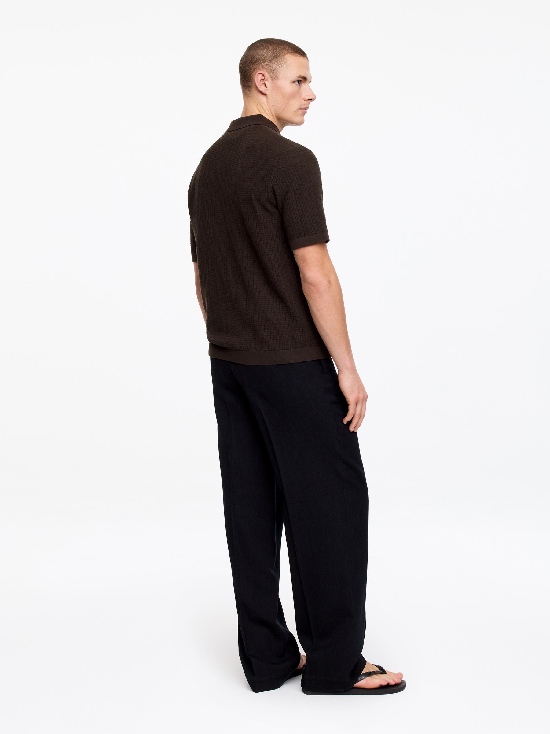 Polo en maille de coton - Marron - Regular fit - Homme - StillMedia/Lookbook - 3