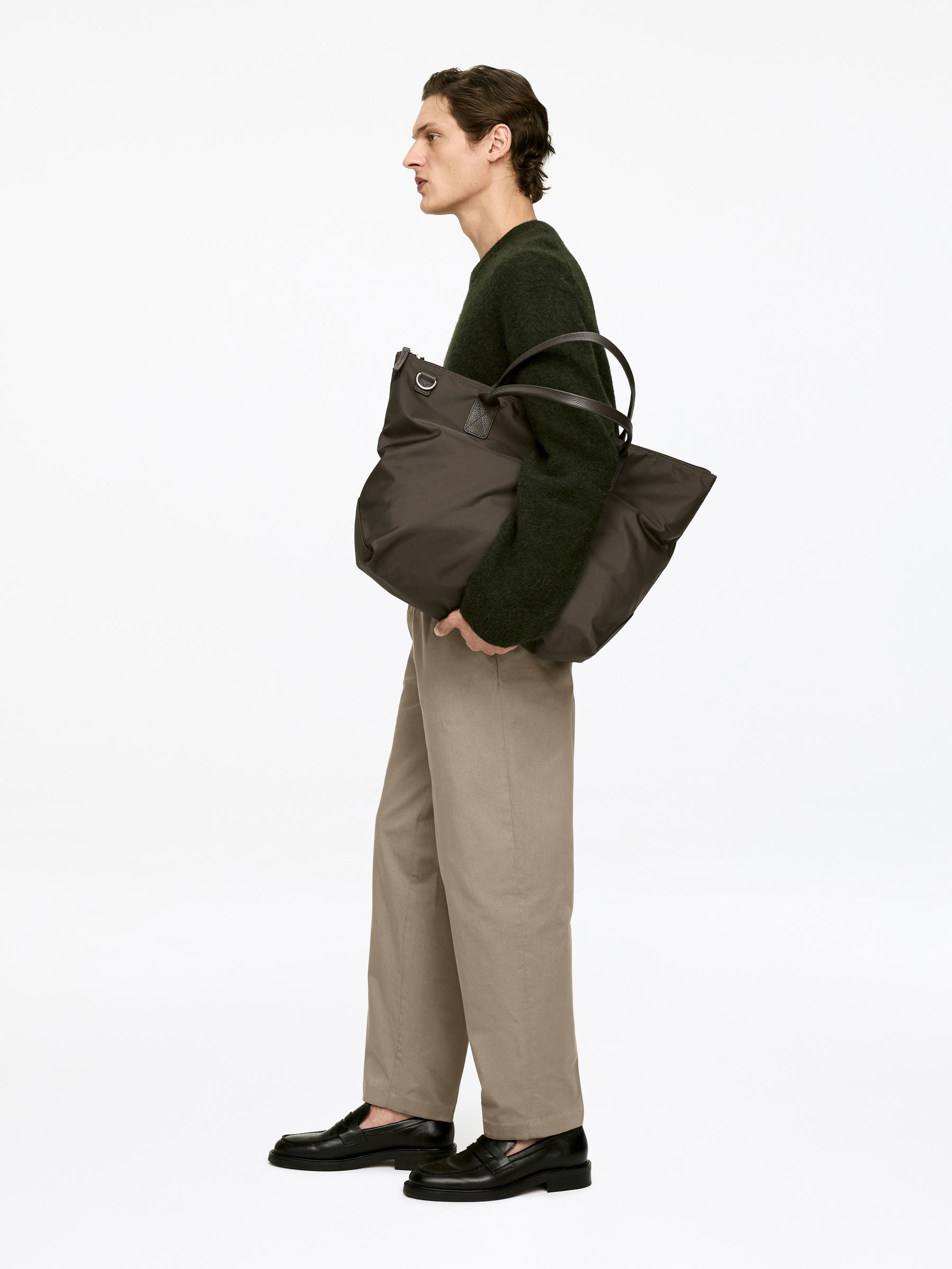 Loose Fit Cotton Trousers - Mole - Loose fit - Men - StillMedia/Lookbook - 5