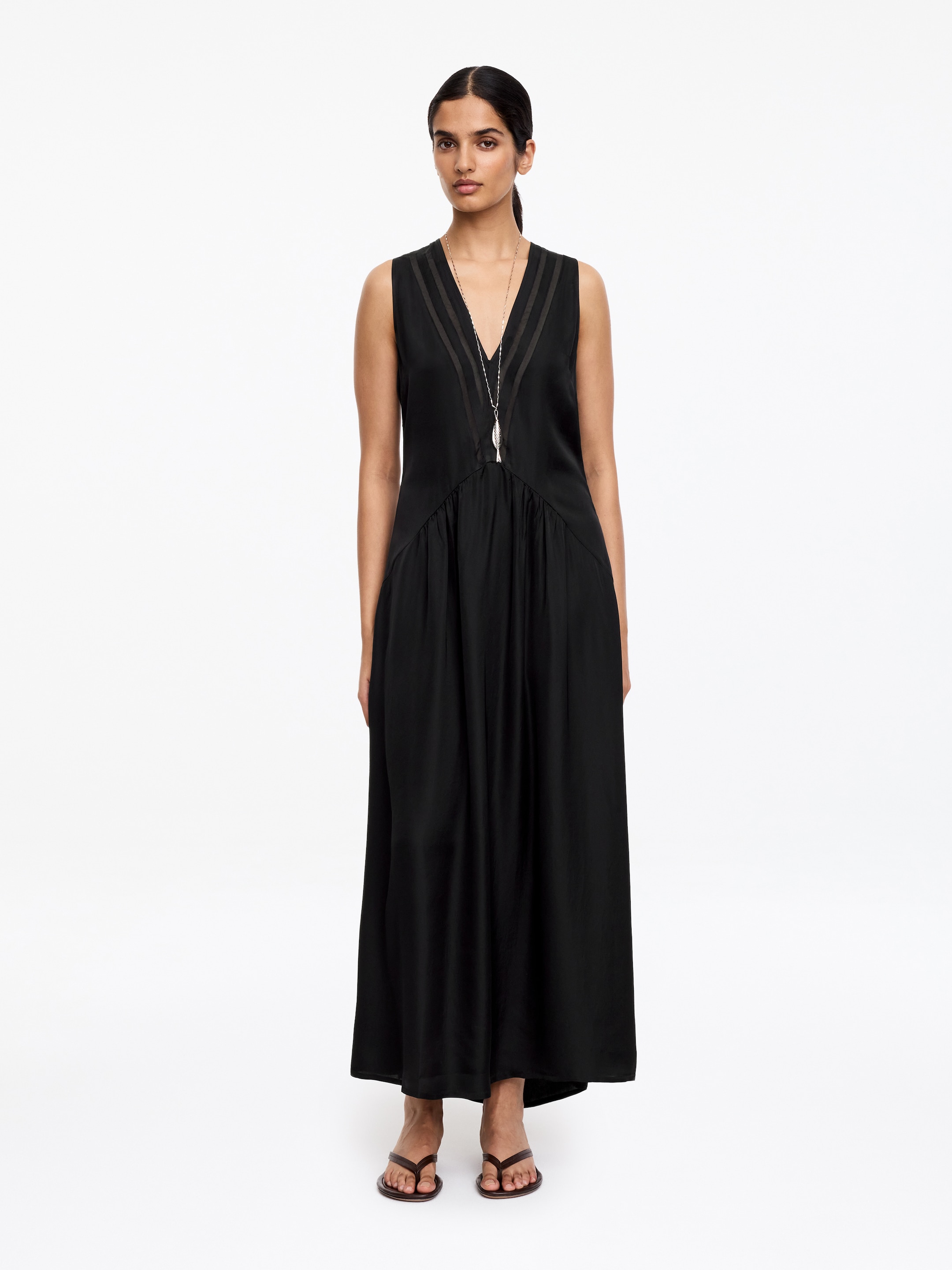 Organza-Detail Maxi Dress-#272627-18940