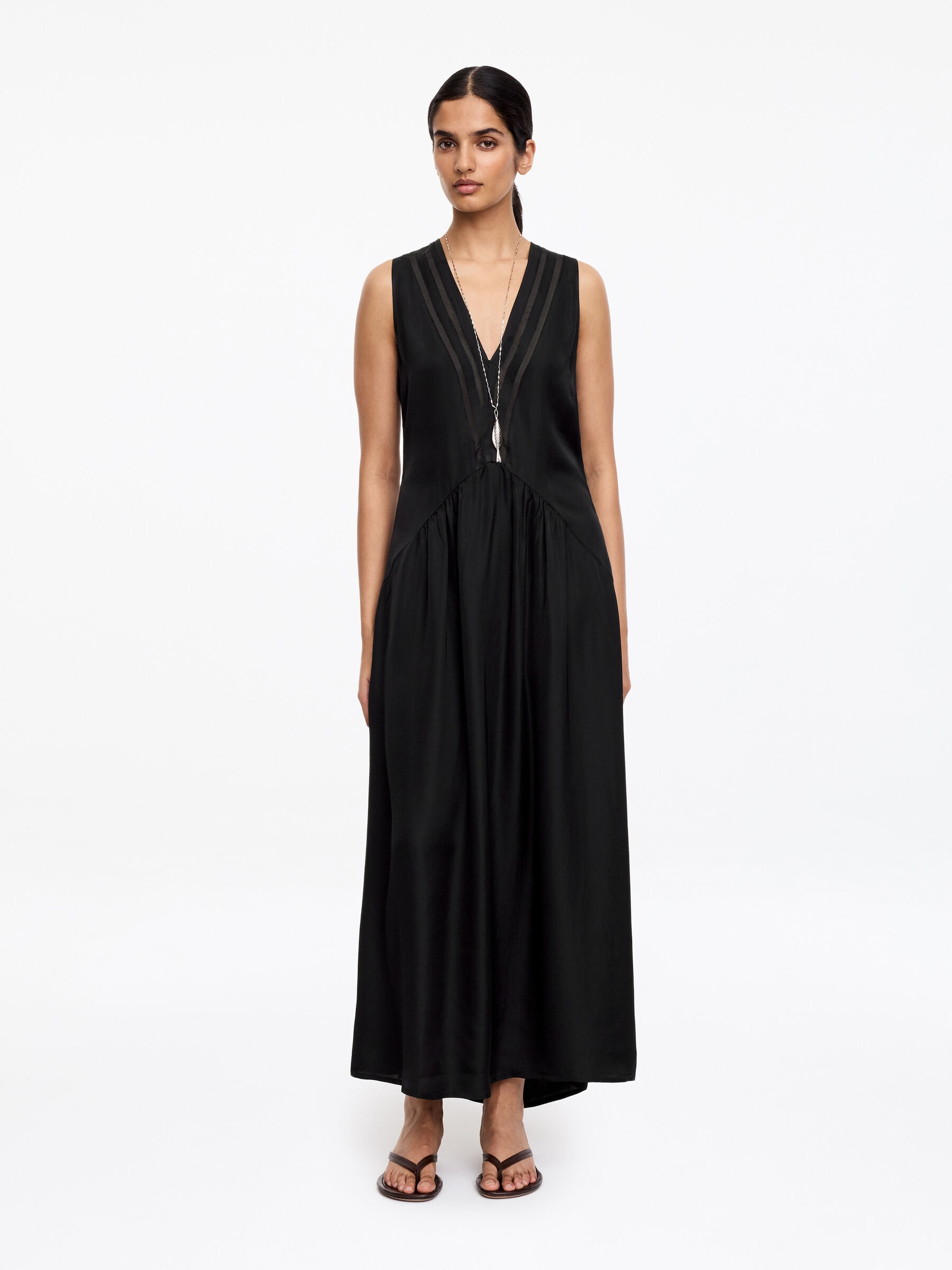 Organza-Detail Maxi Dress-#272627-18940