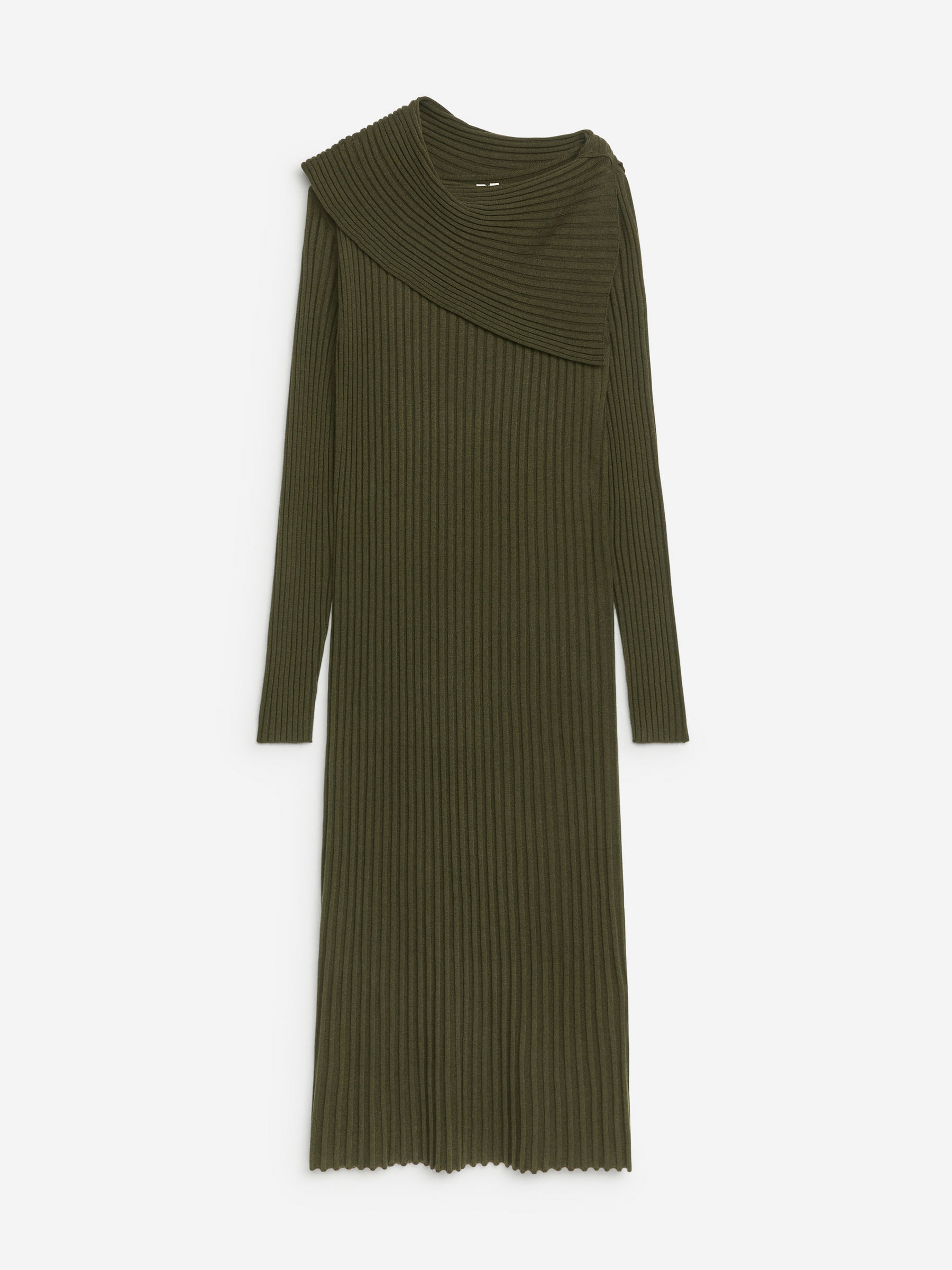 Strickkleid mit Umschlag - Dunkles Khaki - Slim Fit - Women - StillMedia/DescriptiveStillLife - 1