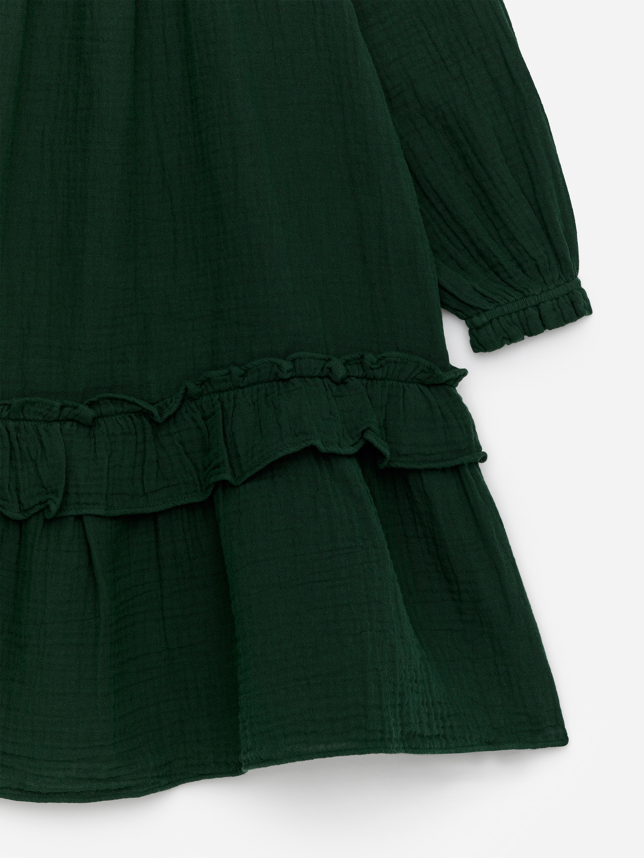 Cotton Muslin Dress - Dark Green - Relaxed fit - Children - StillMedia/DescriptiveStillLife - 2
