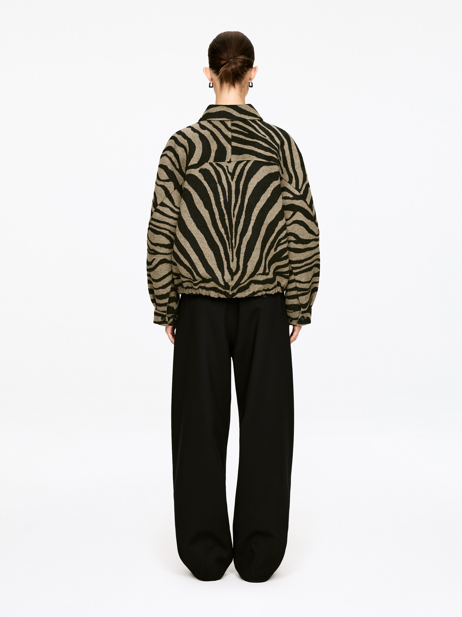 Jacquard-jakke - Beige/sort - 4