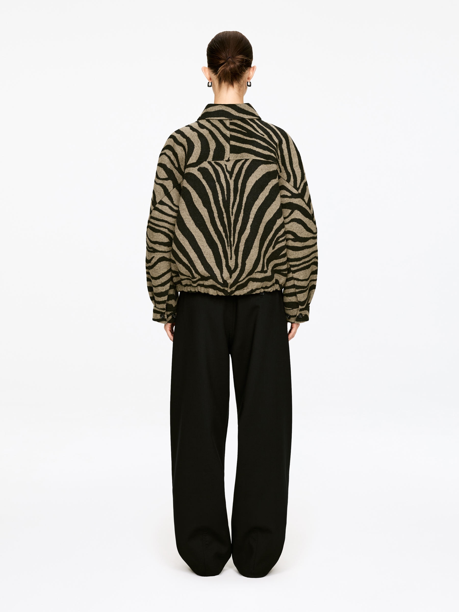 Veste jacquard - Beige/Noir - Relaxed fit - Femme - StillMedia/Lookbook - 4