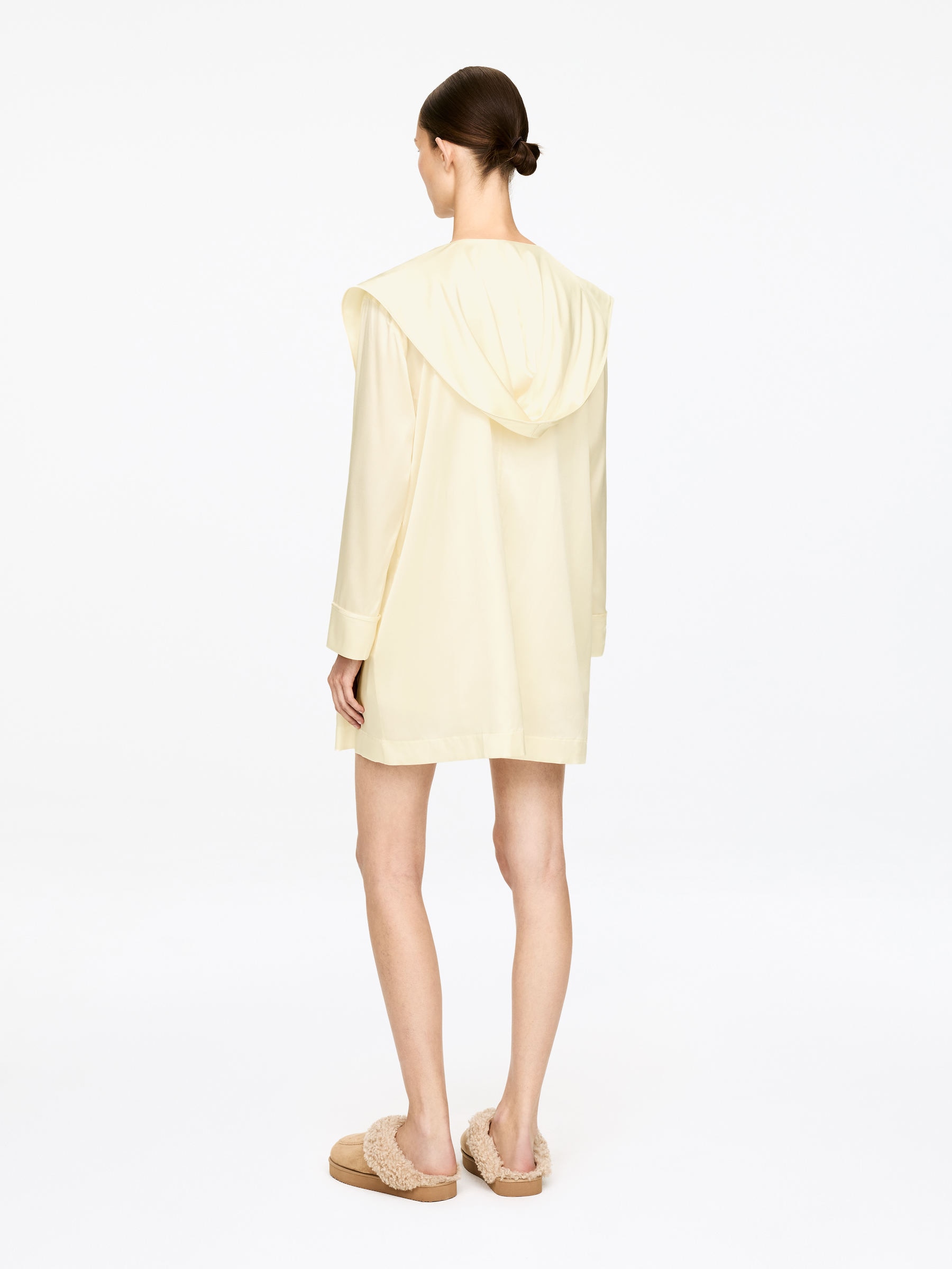 Stretchig morgonrock i siden - Off-white - Regular fit - Women - StillMedia/Lookbook - 6