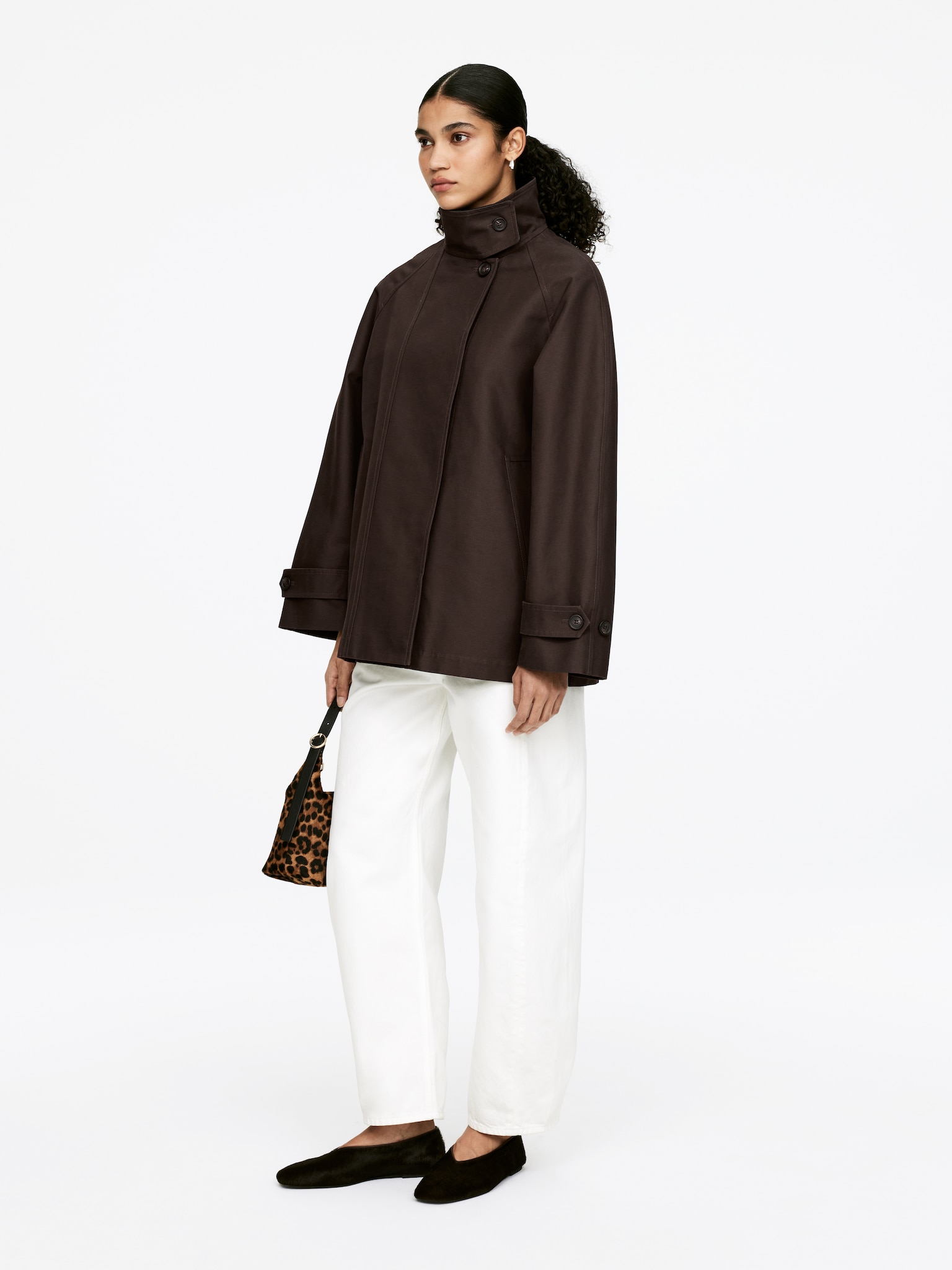 Veste en coton doublée - Marron foncé/Beige foncé - 5