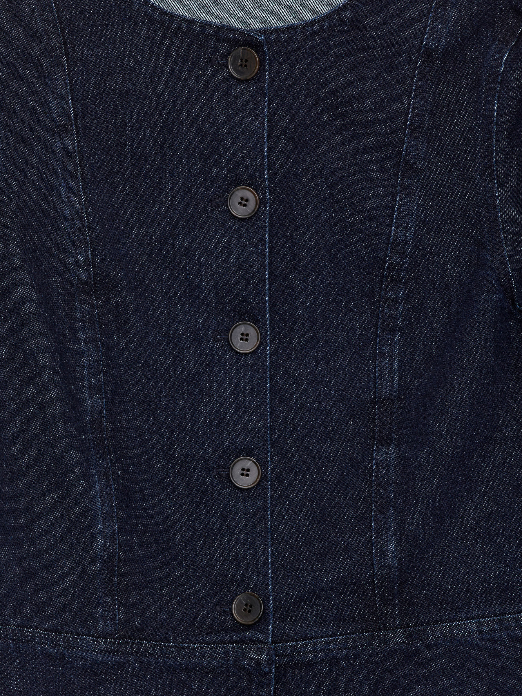 Denimtopp med peplum - Mörkblå - Slim fit - Women - StillMedia/DescriptiveDetail - 1