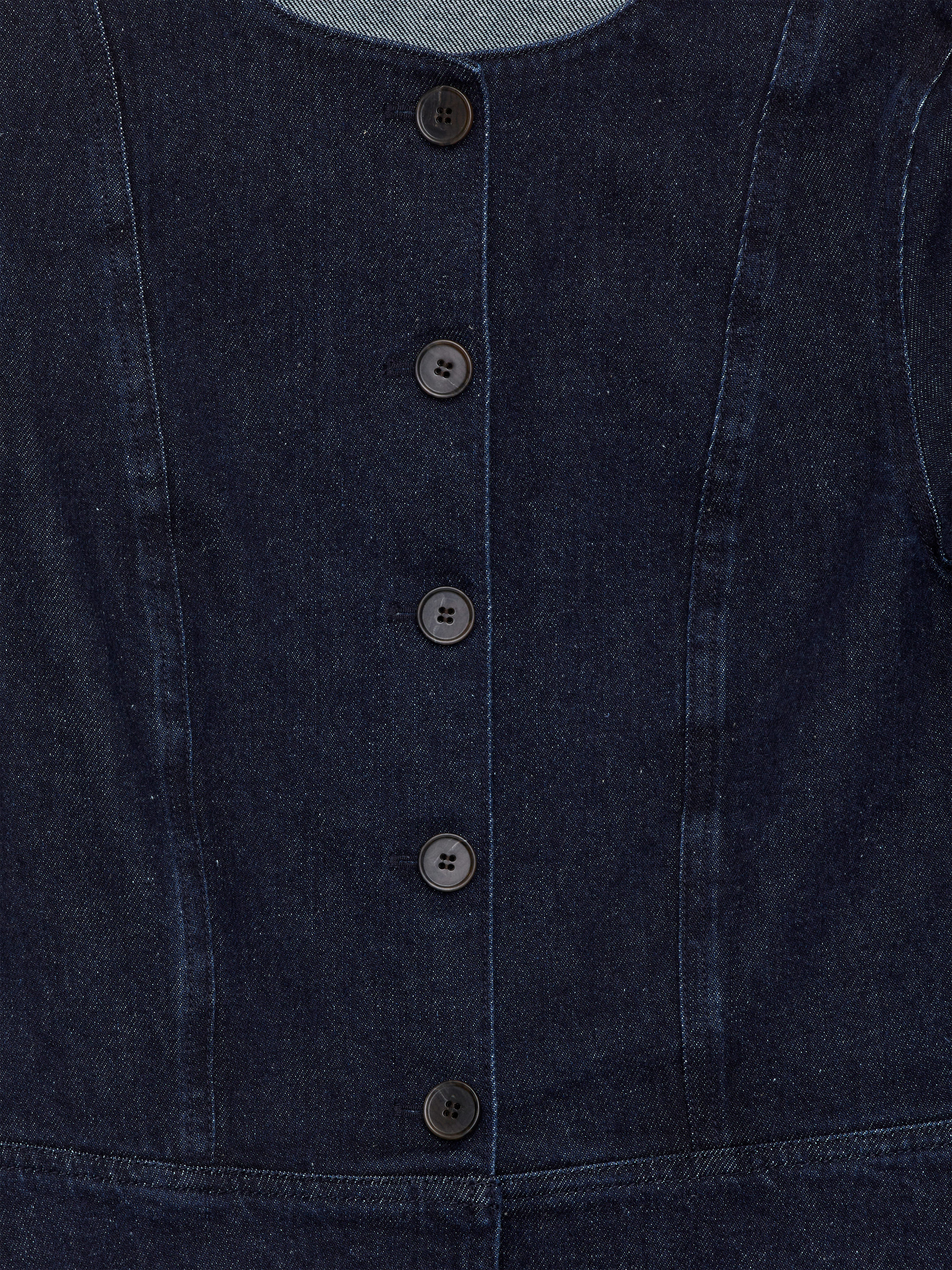 Peplum Denim Top - Dark Blue - Slim fit - Women - StillMedia/DescriptiveDetail - 1