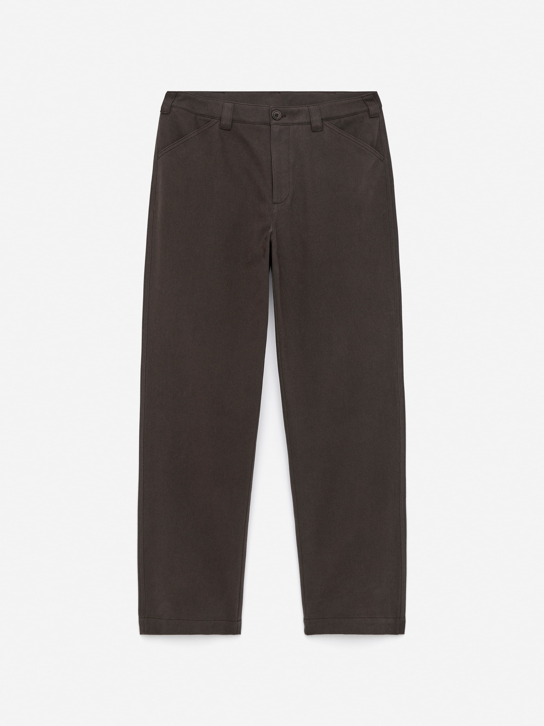 Cotton Moleskin Twill Trousers - Castanho/Azul escuro