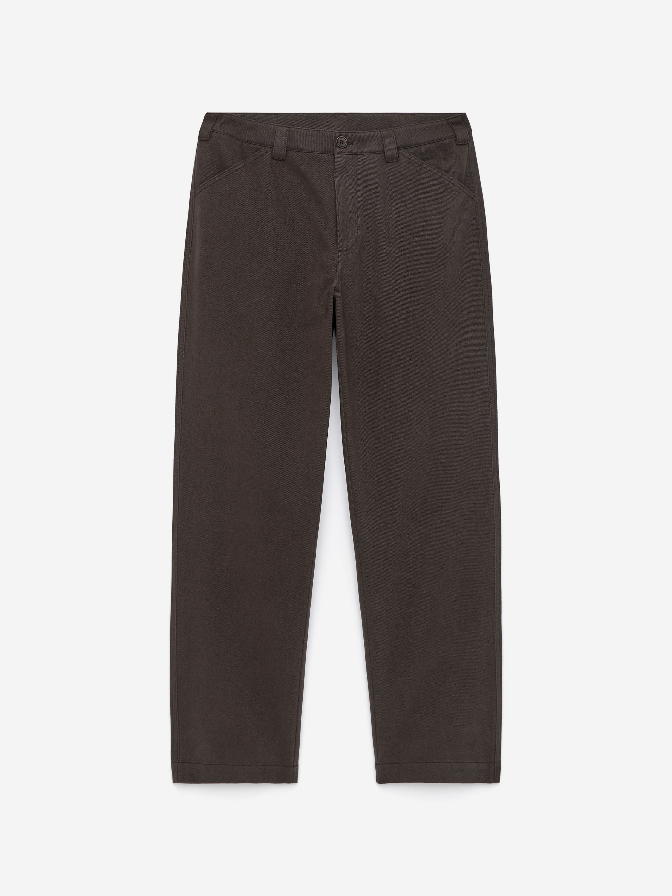Cotton Moleskin Twill Trousers - Brown - Regular fit - Men - StillMedia/DescriptiveStillLife - 2
