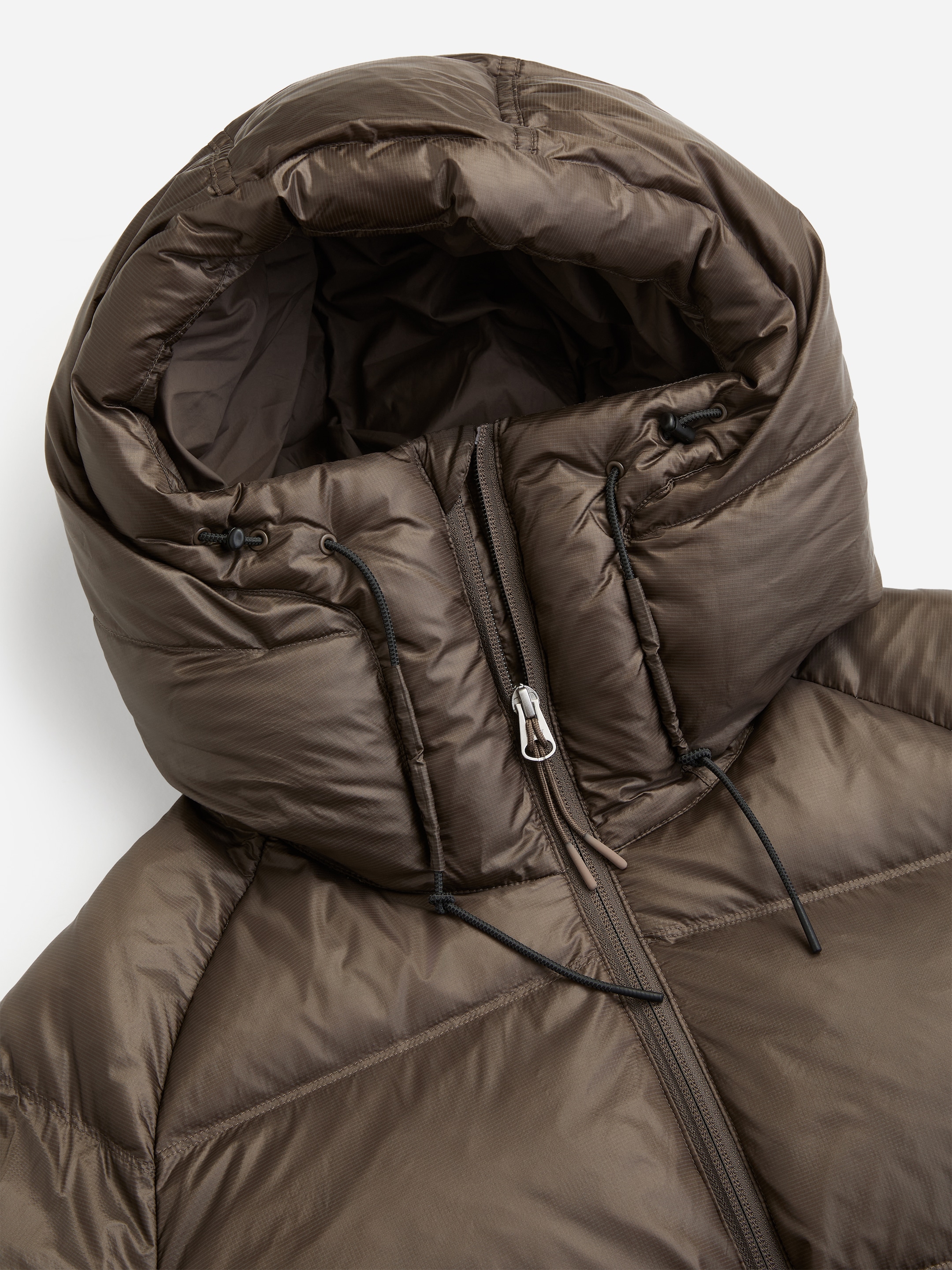ARKET ACTIVE Hooded Re:Down Puffer - Brown - Regular fit - men - StillMedia/DescriptiveDetail - 1