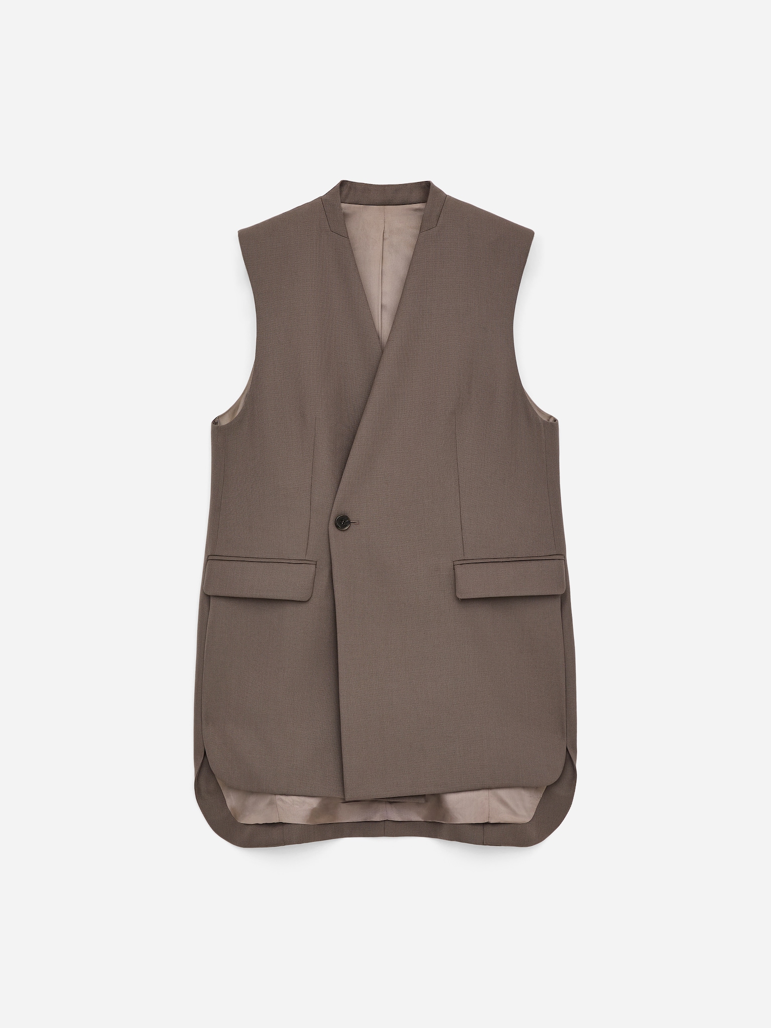 Tailored Wool-Blend Vest - Dark Mole
