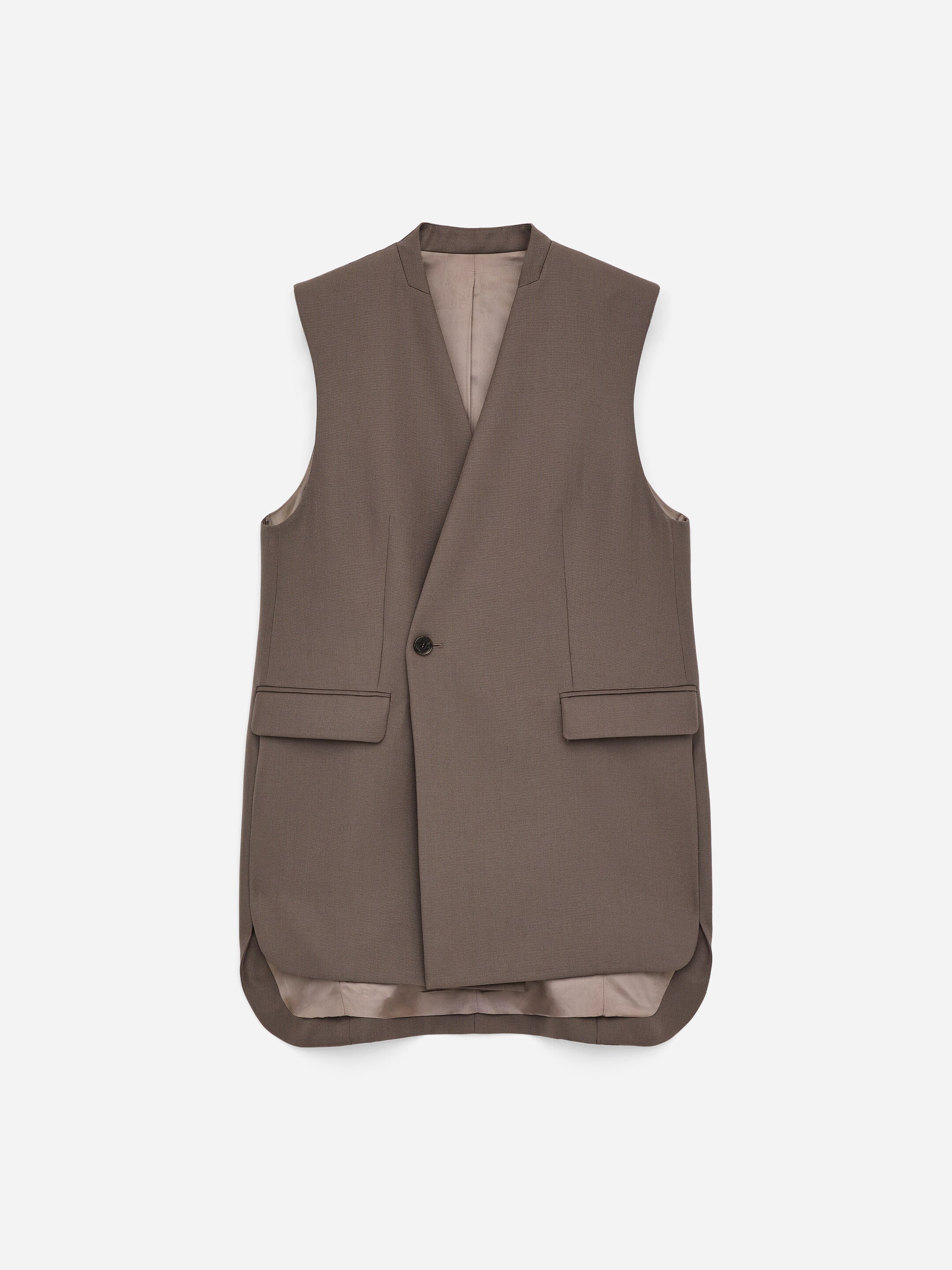 Grotere afbeelding bekijken: Tailored Wool-Blend Vest - Dark Mole - DAMES | H&M NL 1