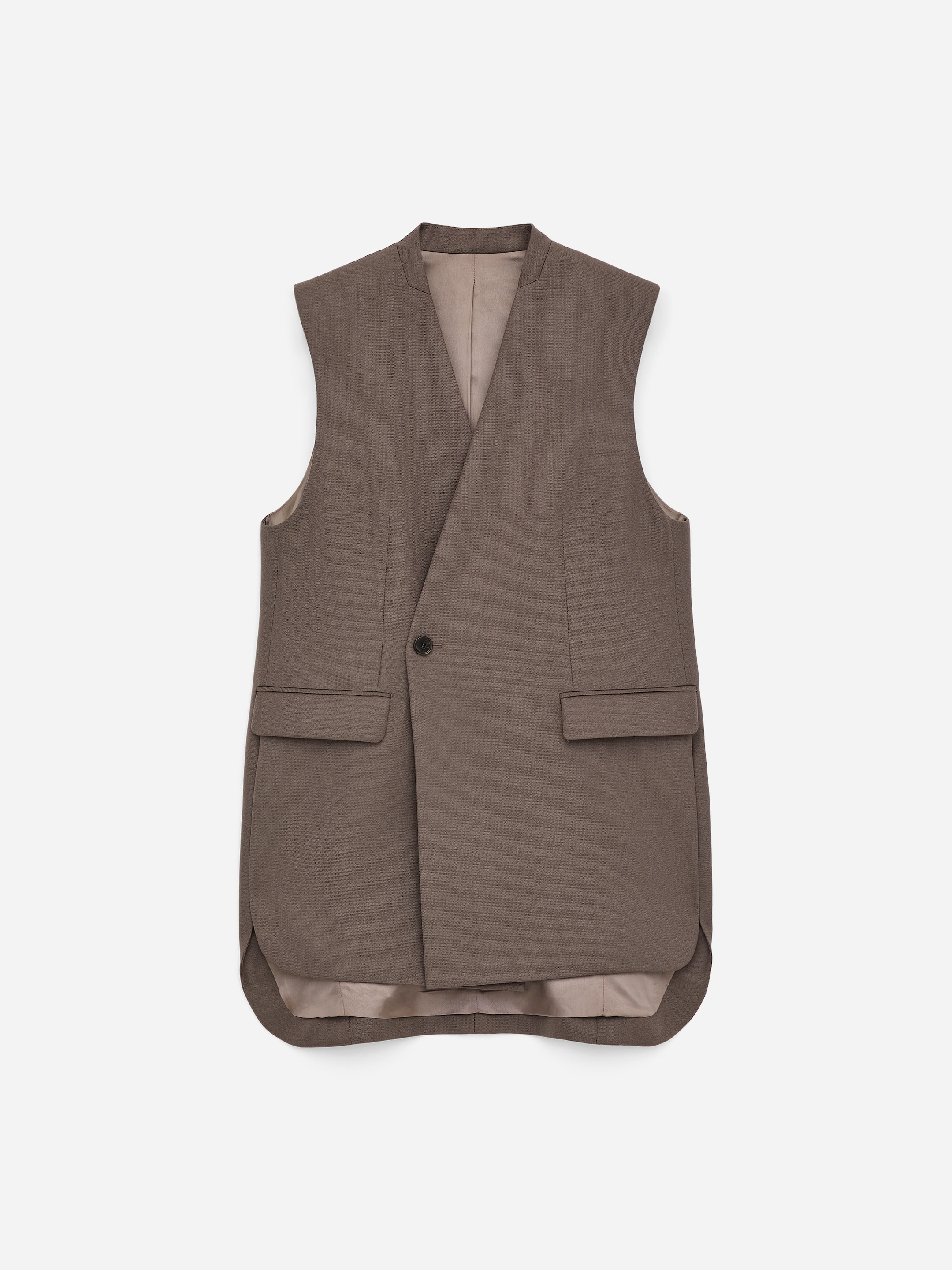 Gilet tailleur en laine mélangée-#635148-17608